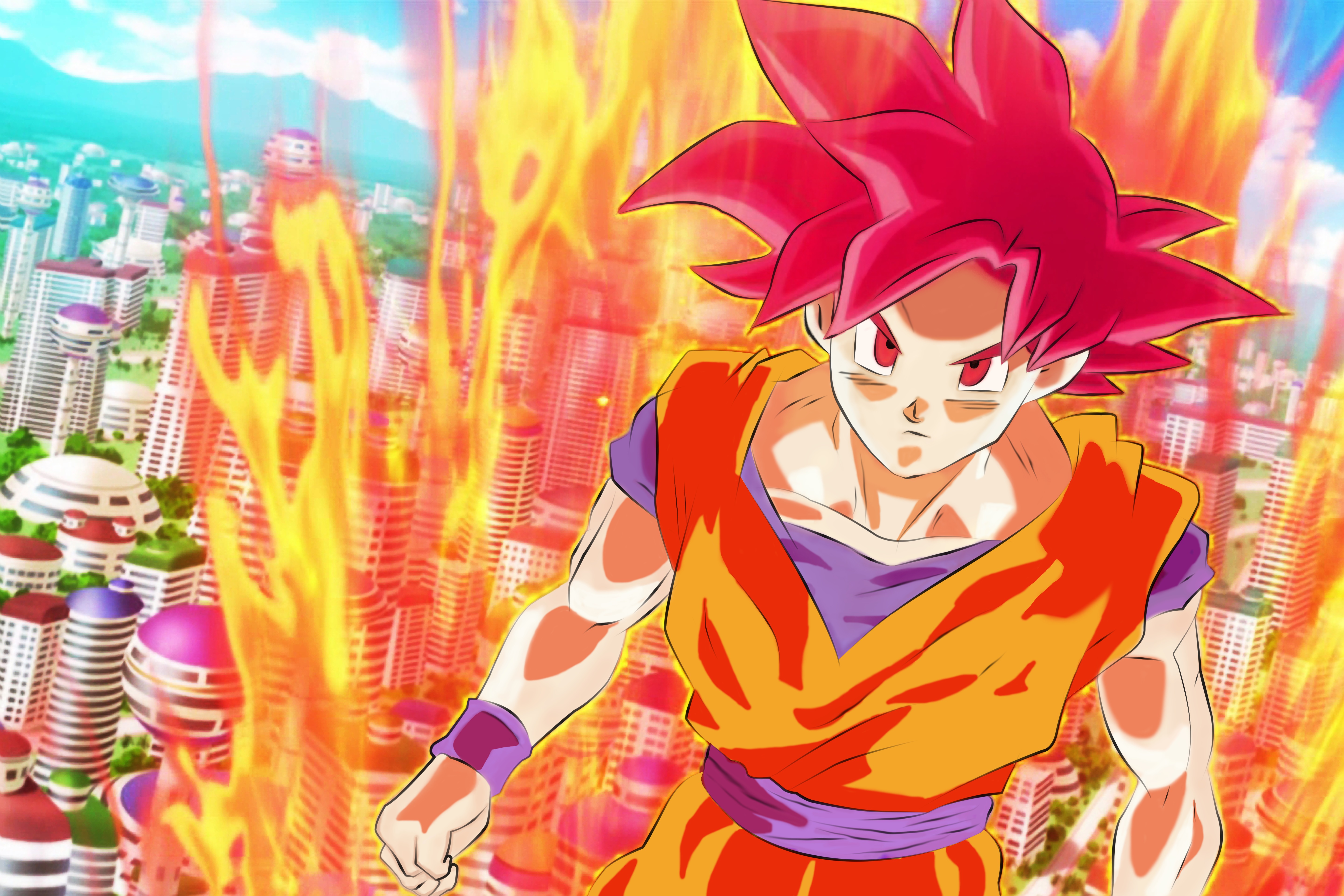 Download mobile wallpaper Super Saiyan God, Super Saiyan, Dragon Ball Z, Goku, Dragon Ball, Anime for free.