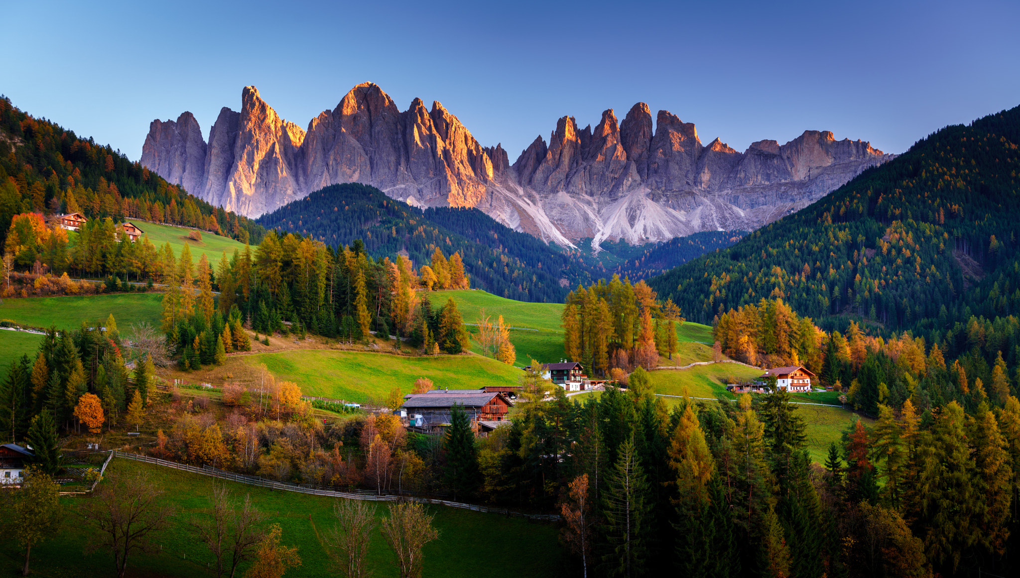 Wallpaper Full HD photography, landscape, dolomites, fall, forest, italy, mountain