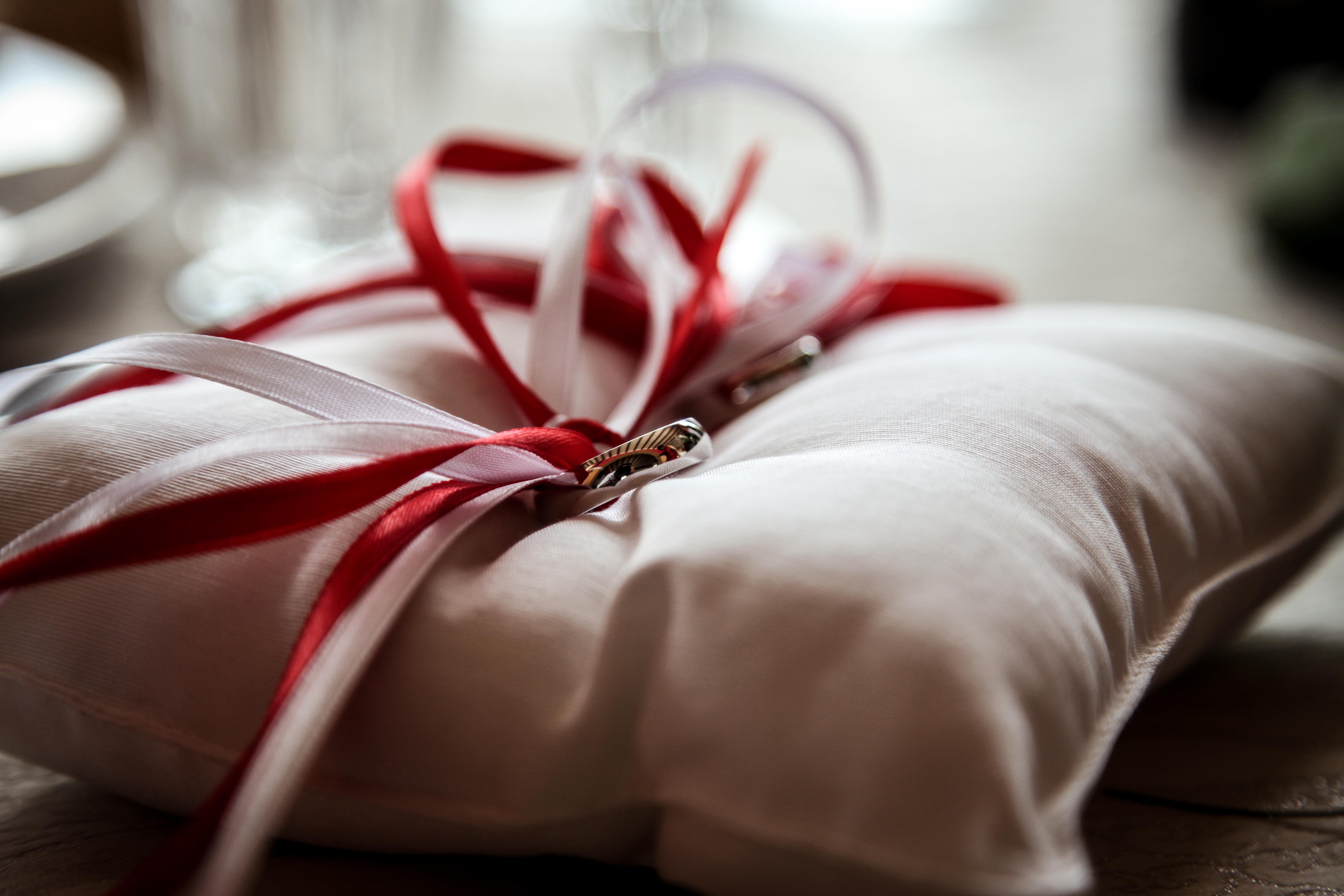 wedding, holidays, rings, pillow, ribbons, ribbon