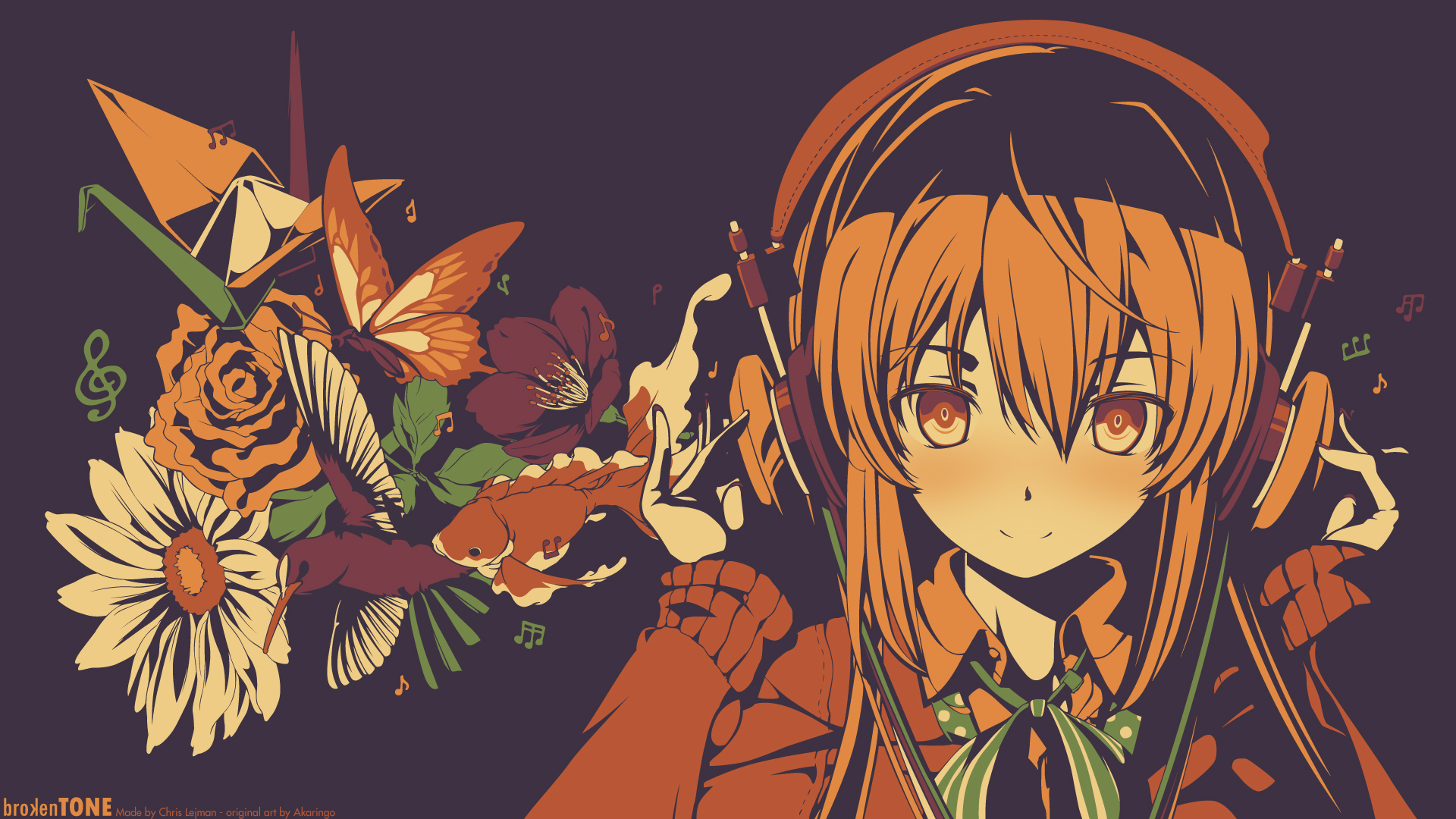 Оранжевый фон аниме