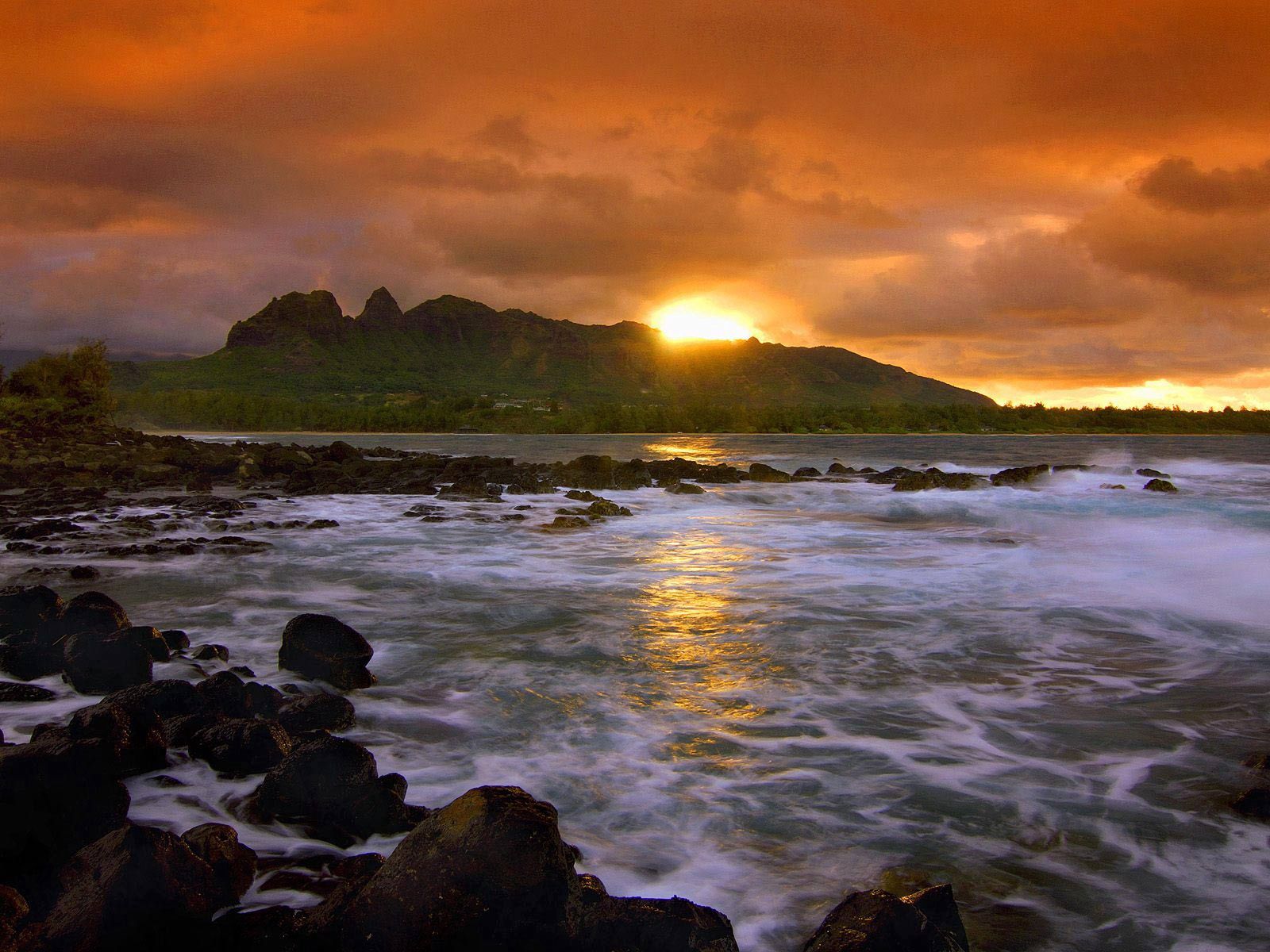 147102 descargar imagen naturaleza, puesta del sol, mar, nubes, ondas, tierra, isla: fondos de pantalla y protectores de pantalla gratis