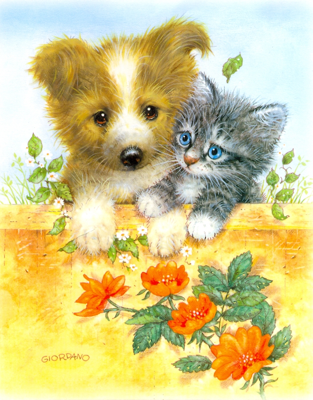 pictures, animals, cats, dogs, yellow lock screen backgrounds