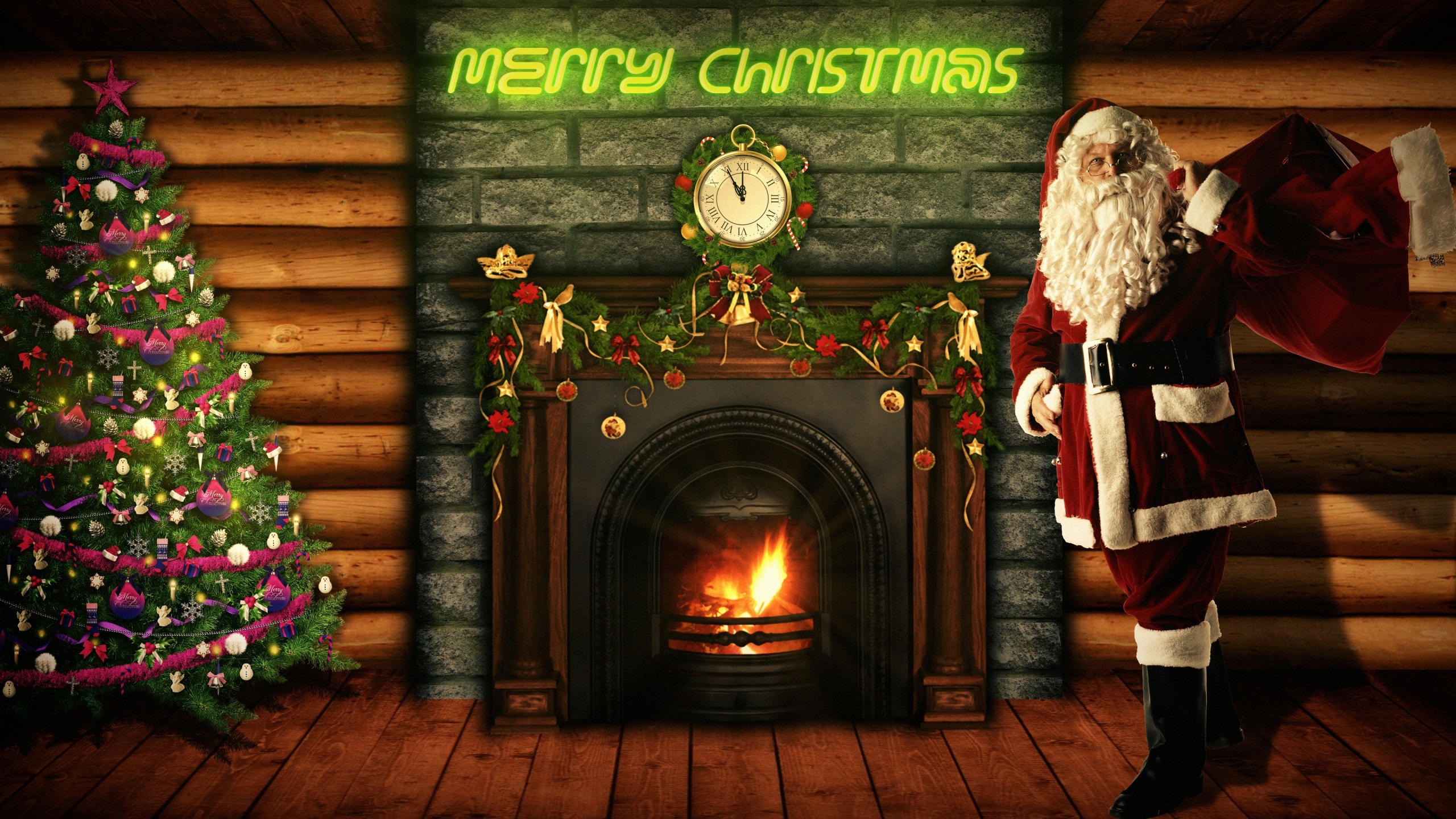 964331 baixar papel de parede feriados, natal, chaminé, árvore de natal, feliz natal, papai noel - protetores de tela e imagens gratuitamente