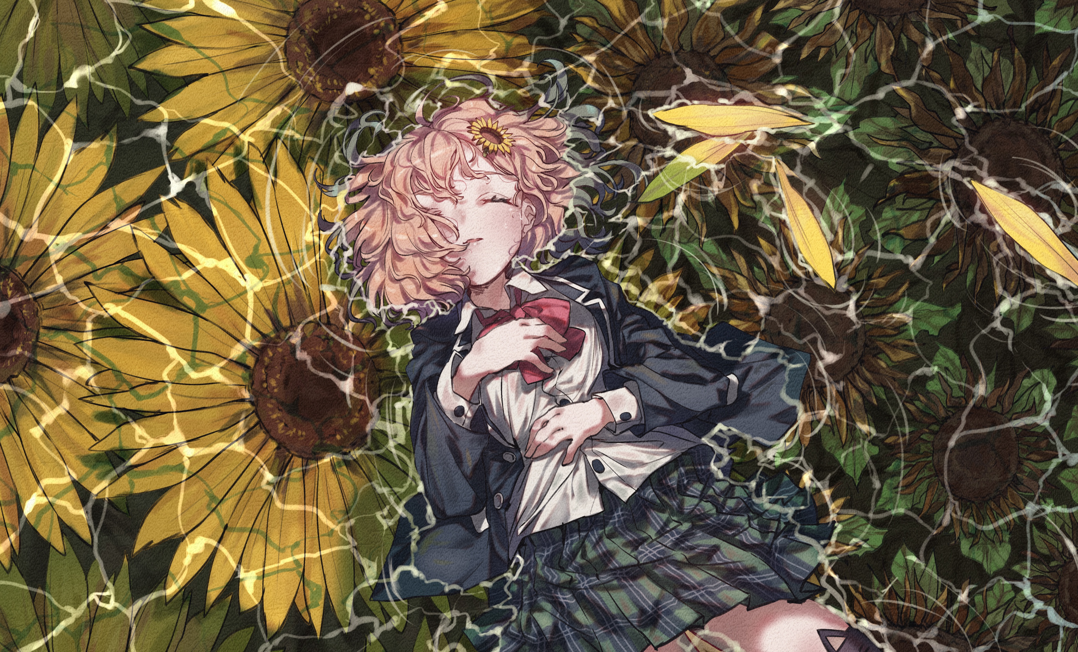 Anime Sunflower Girl // Manga Illustration // Anime Art // Cute Goat //  Digital Art // Pretty Sunflower // Manga // Cute Drawing - Etsy