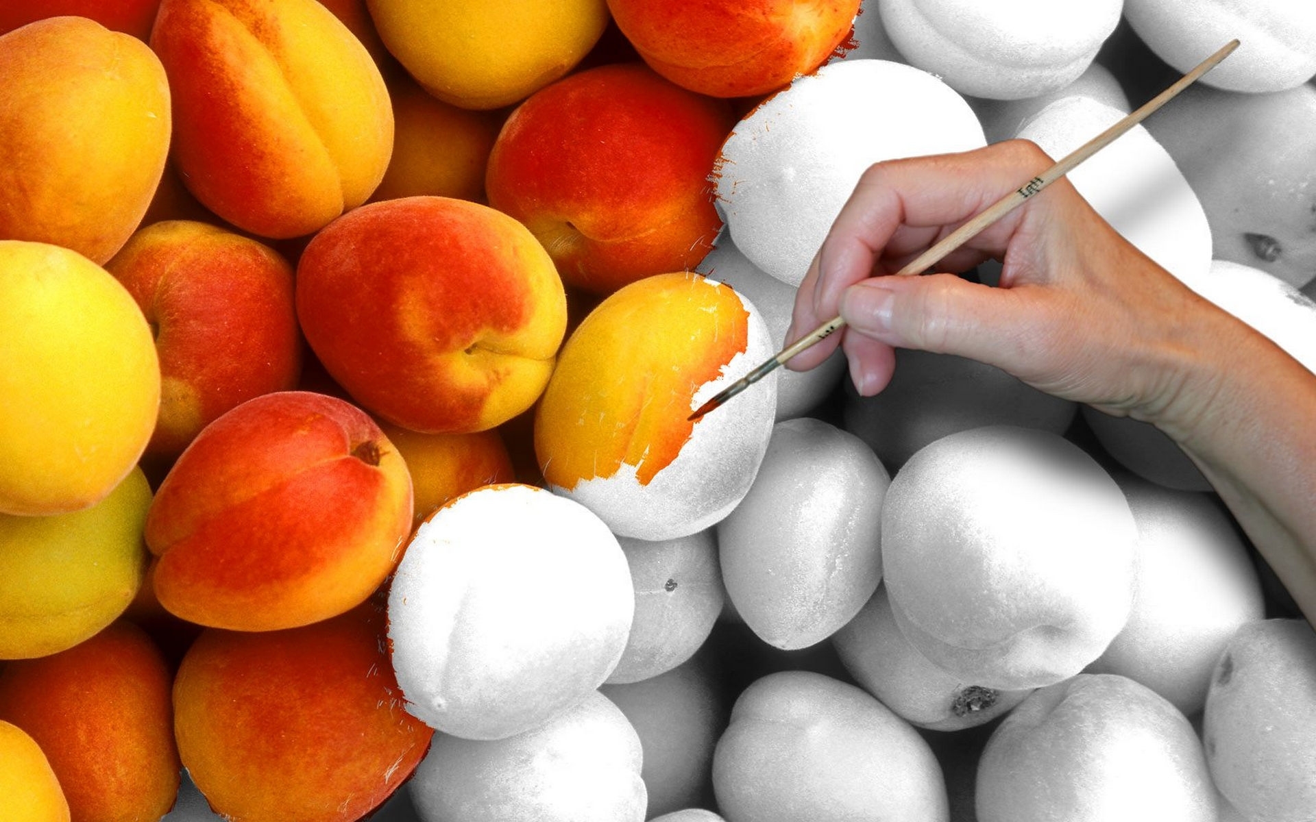 art, fruits, background, peaches