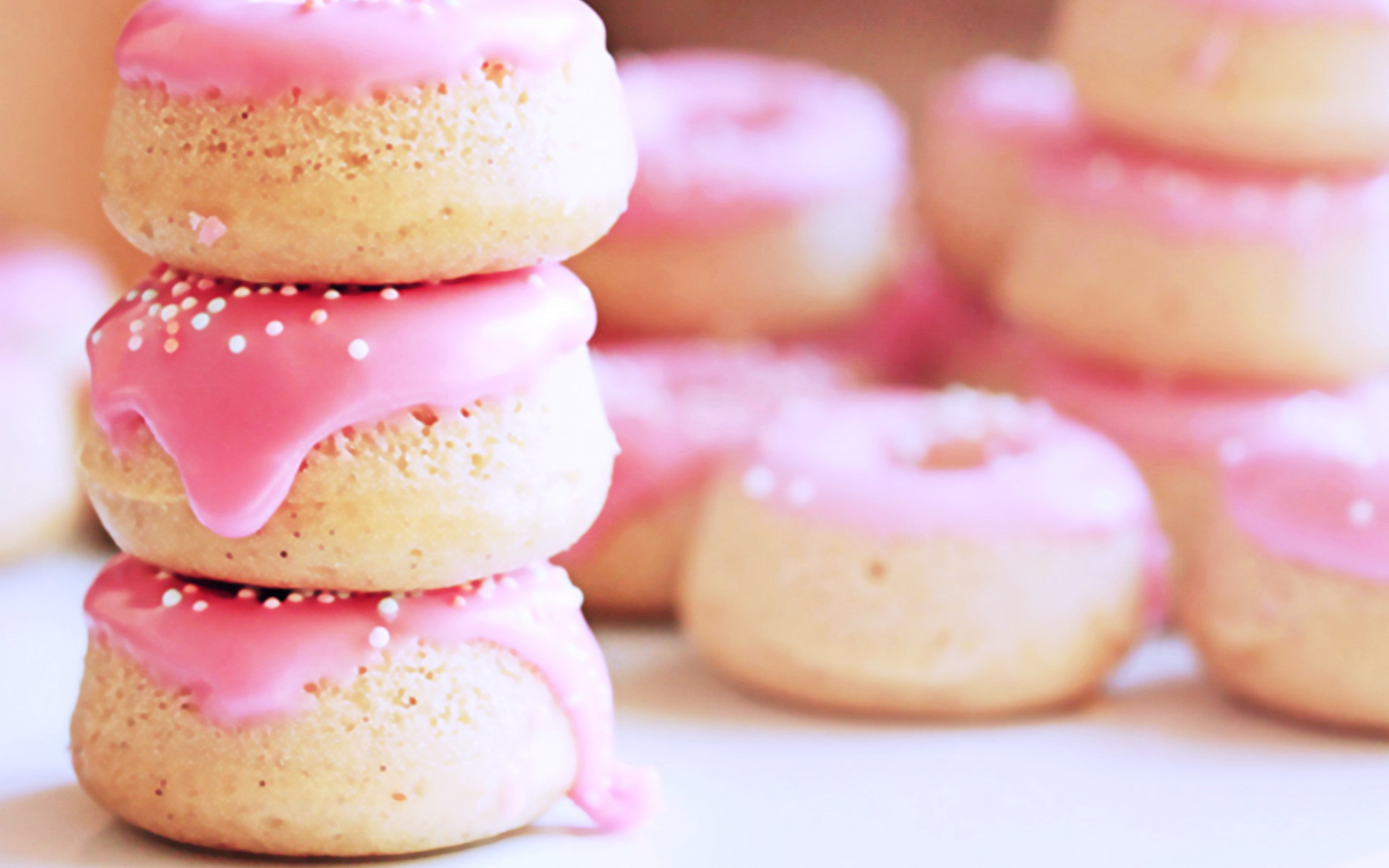 food, doughnut, pink, sweets FHD, 4K, UHD