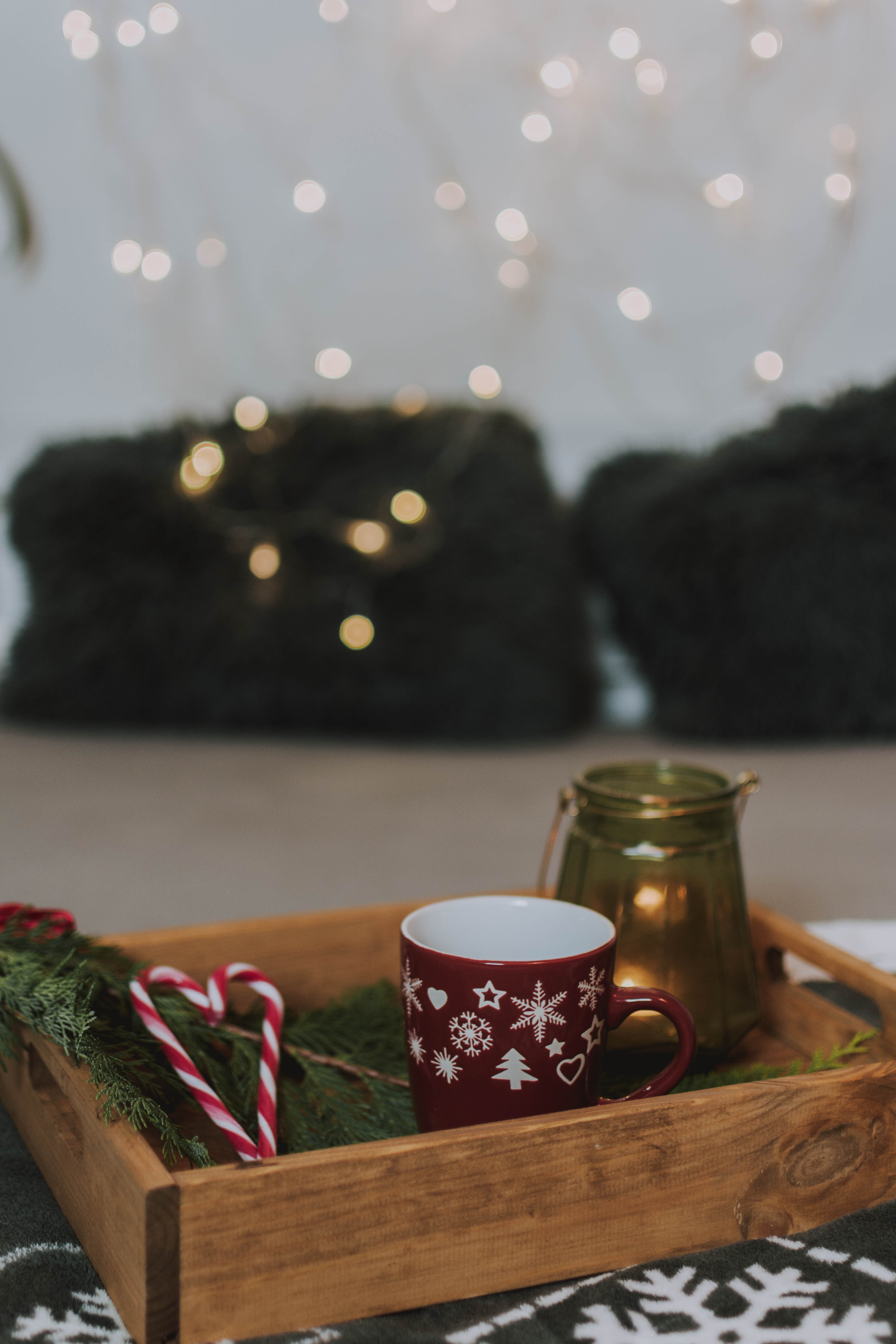 mug, holidays, new year, candies, cup, christmas, box, christmas tree 4K
