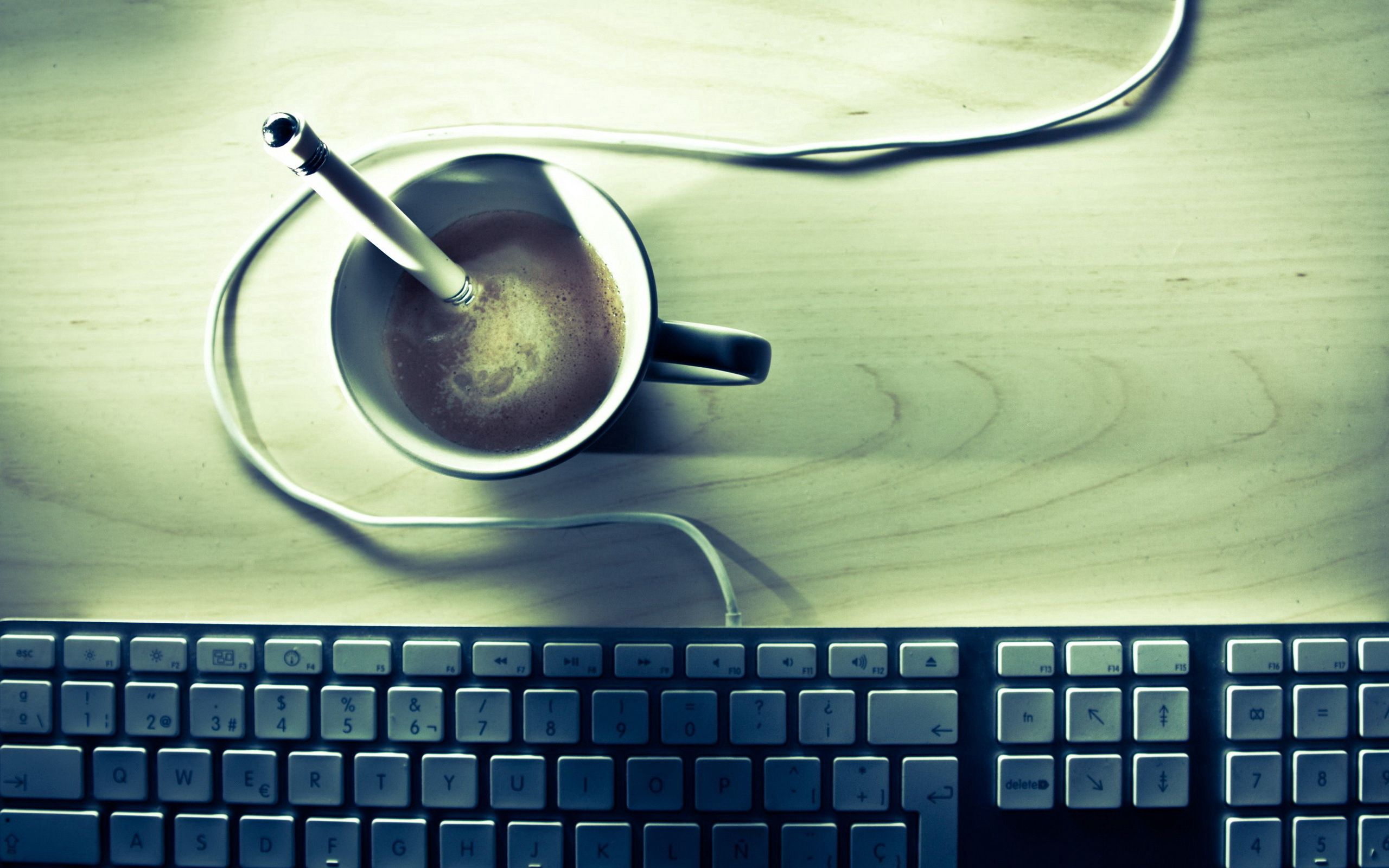 Free download wallpaper Table, Food, Coffee, Keyboard on your PC desktop