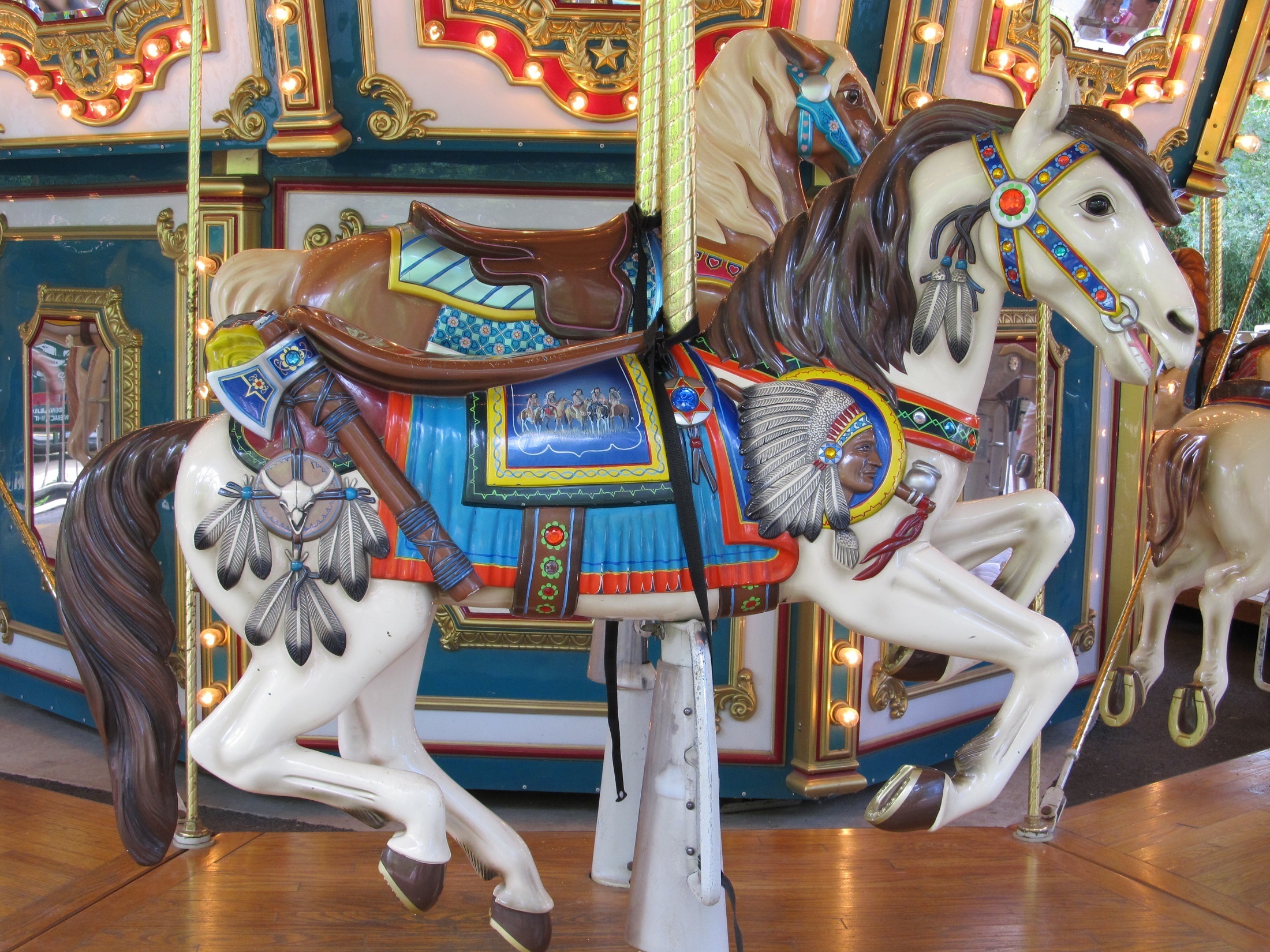 carousel, man made, horse, merry go 'round, retro, vintage