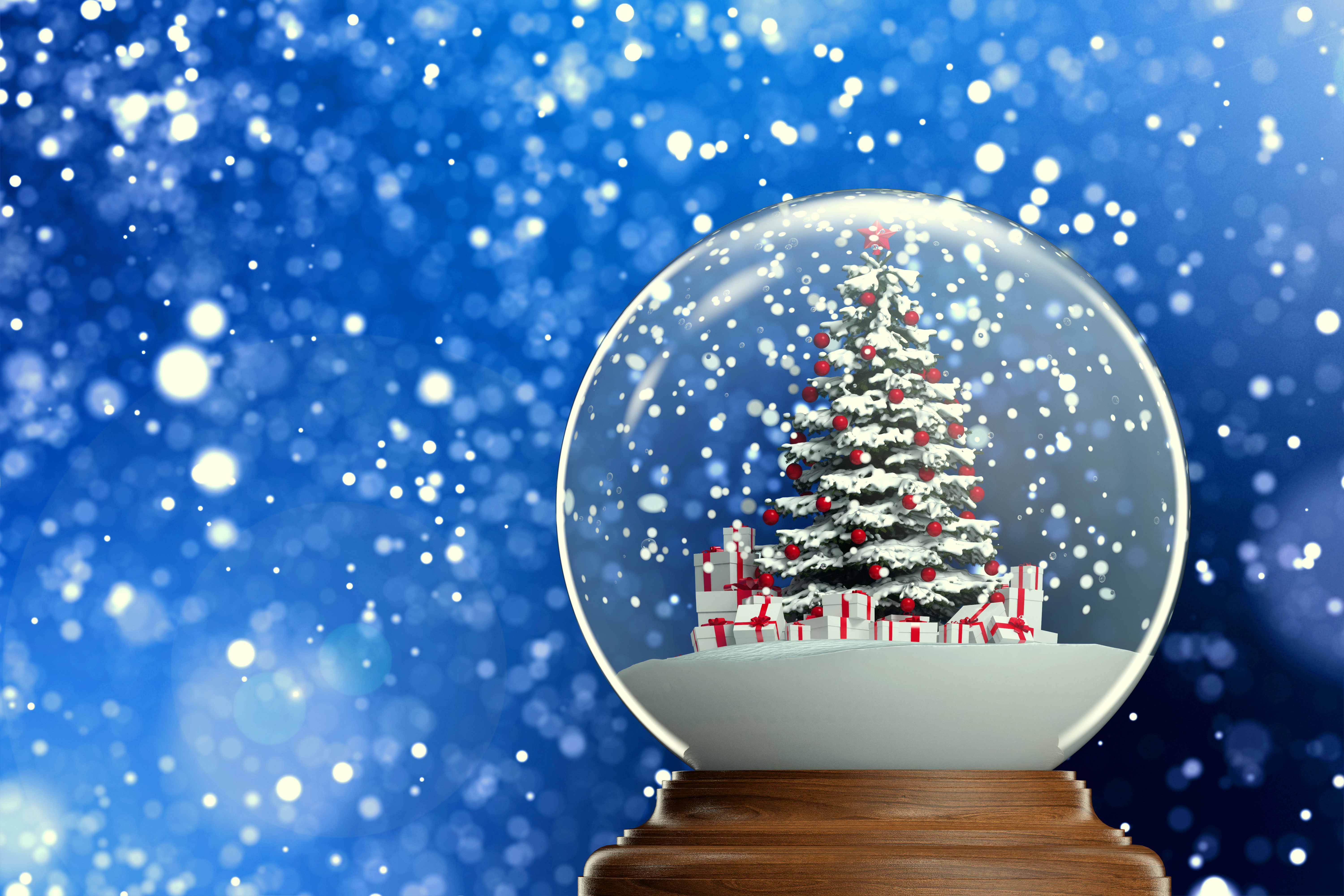 無料モバイル壁紙雪, クリスマス, 贈り物, クリスマスツリー, ホリデー, スノードームをダウンロードします。