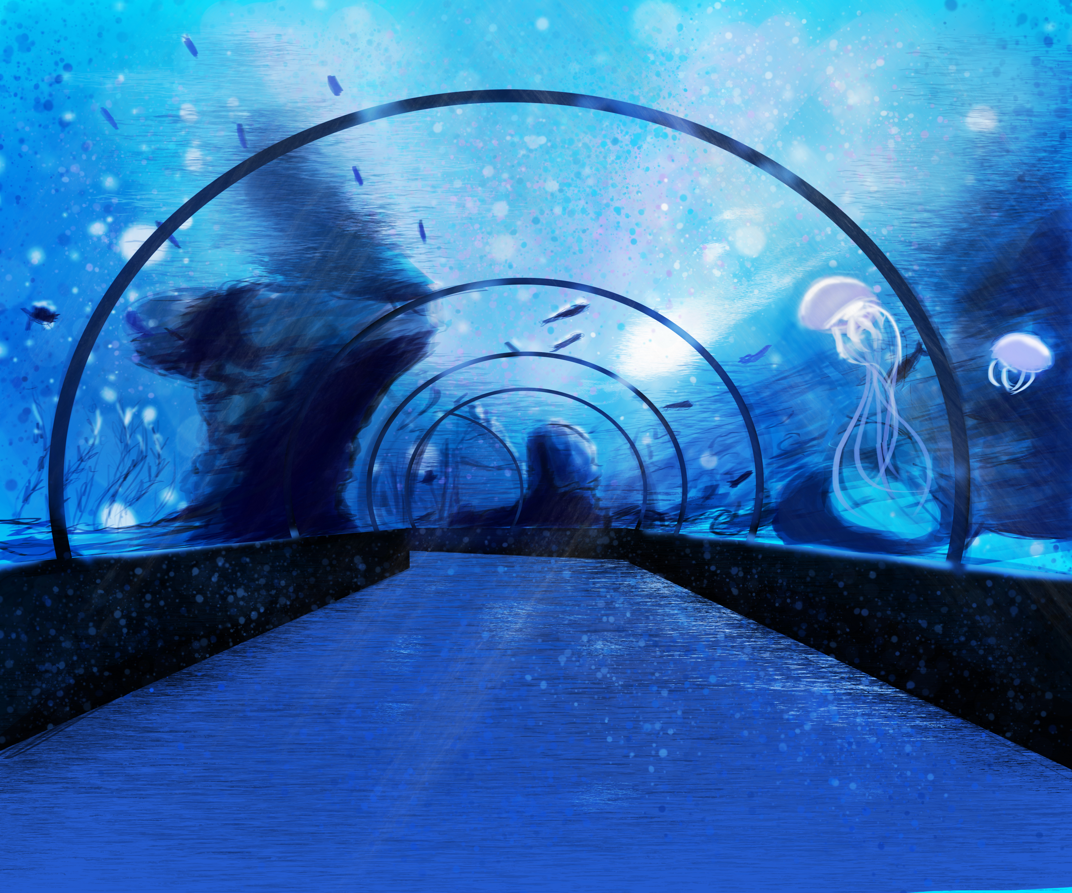 Download mobile wallpaper Anime, Aquarium, Original for free.