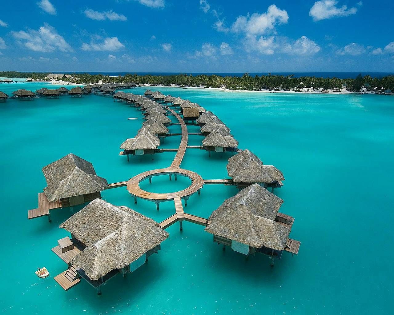 Handy-Wallpaper Insel, Hotels, Natur, Wasser, Sky, Bora Bora, Die Insel kostenlos herunterladen.