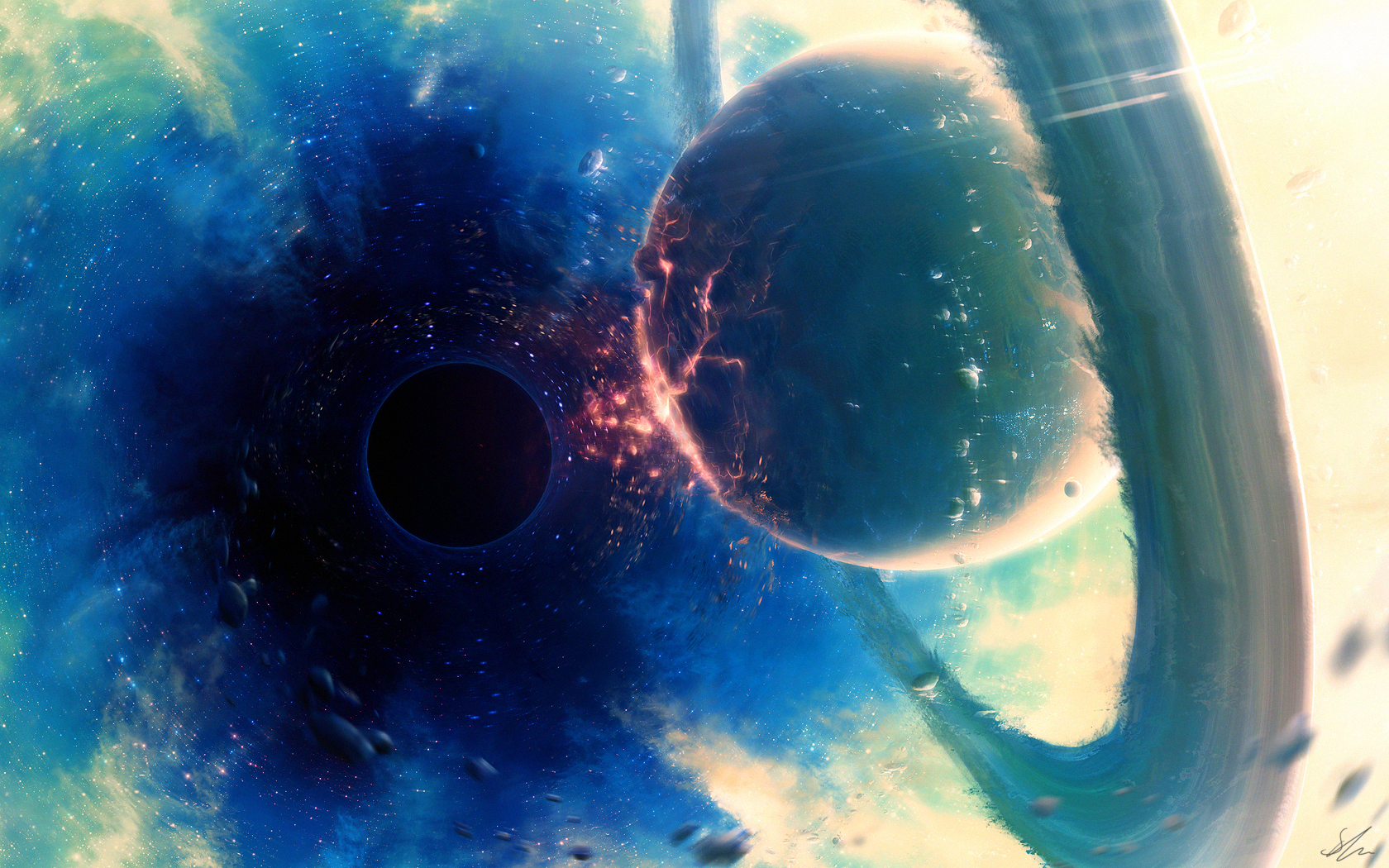black hole, sci fi cell phone wallpapers