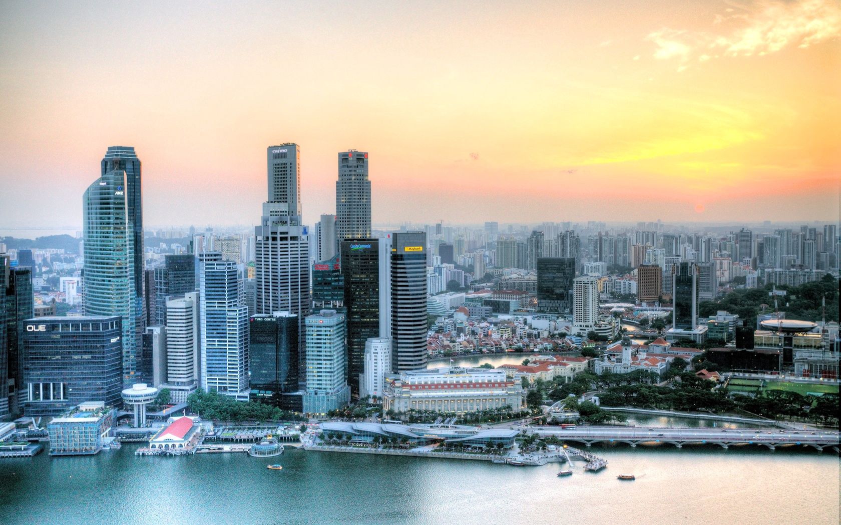 singapore, cities, sunset, skyscrapers, hdr wallpapers for tablet