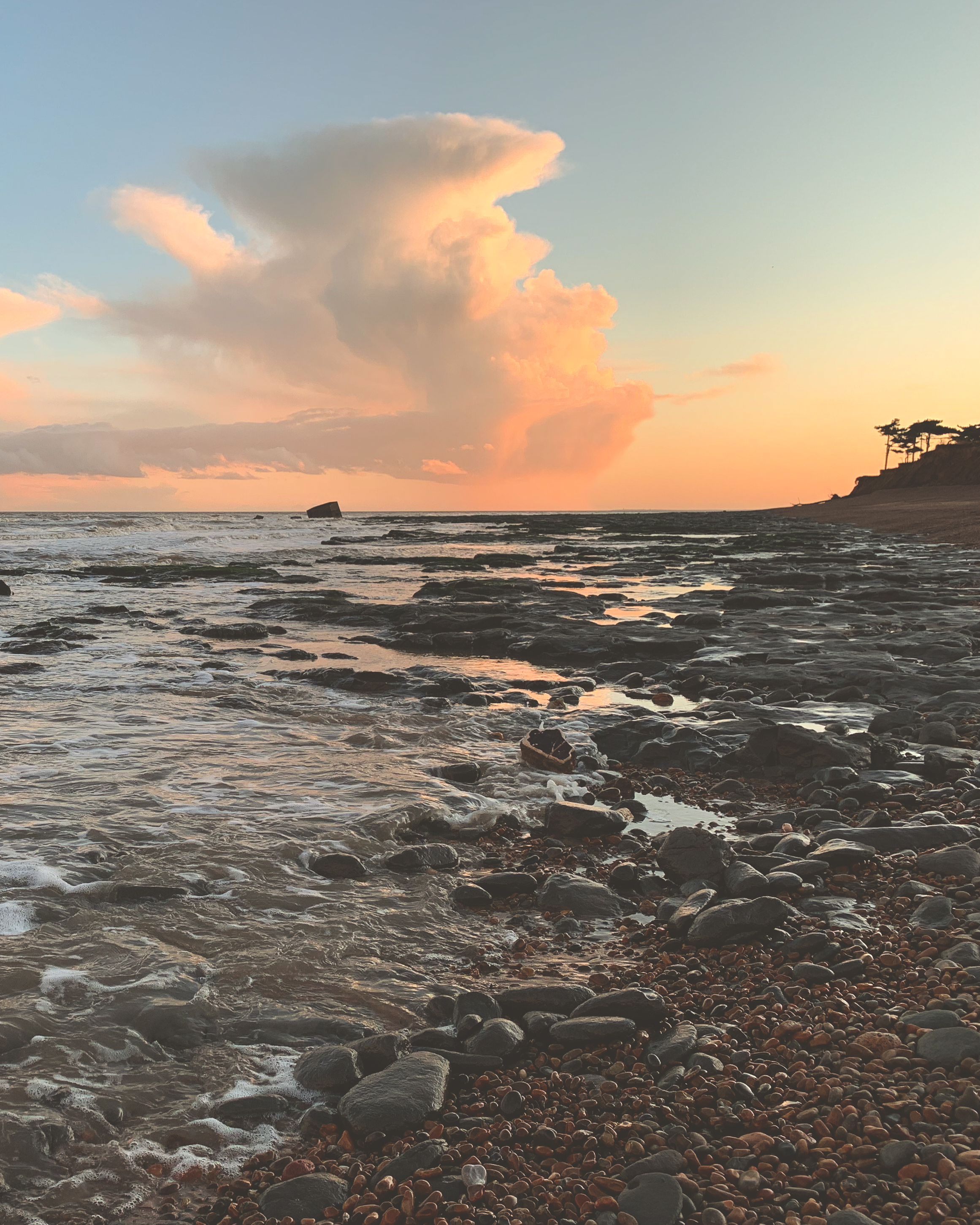 Laden Sie das Natur, Sunset, Stones, Kiesel, Küste, Sea-Bild kostenlos auf Ihren PC-Desktop herunter