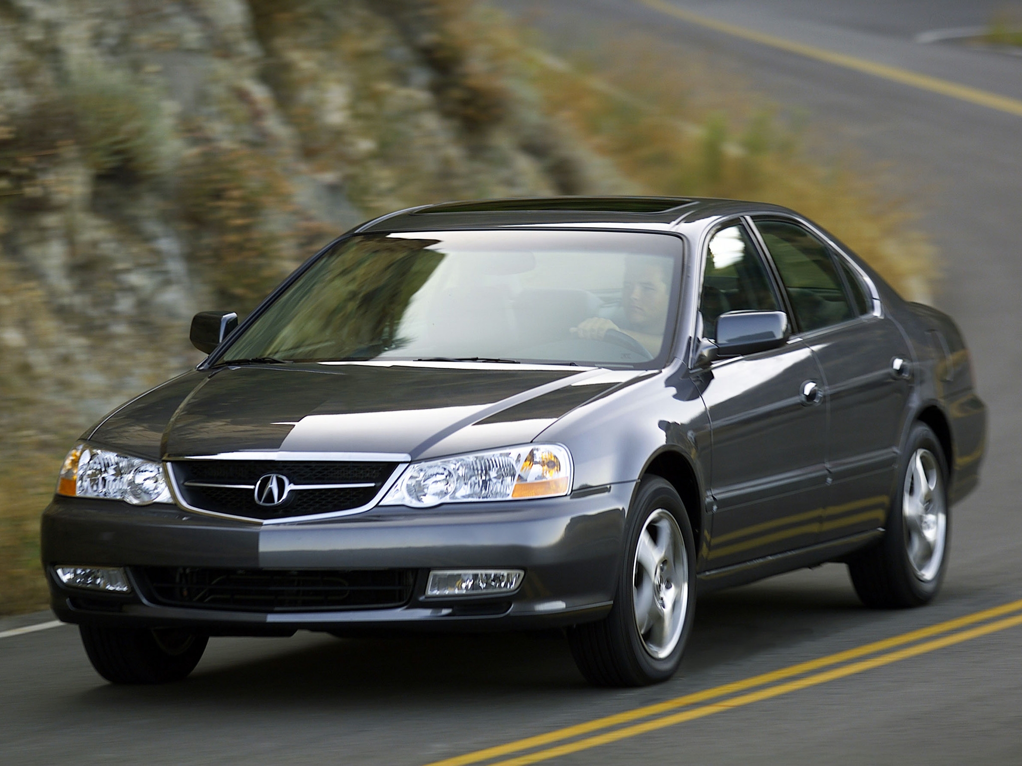auto, mountains, acura, cars, blue, asphalt, front view, style, akura, tl, 2002 Full HD