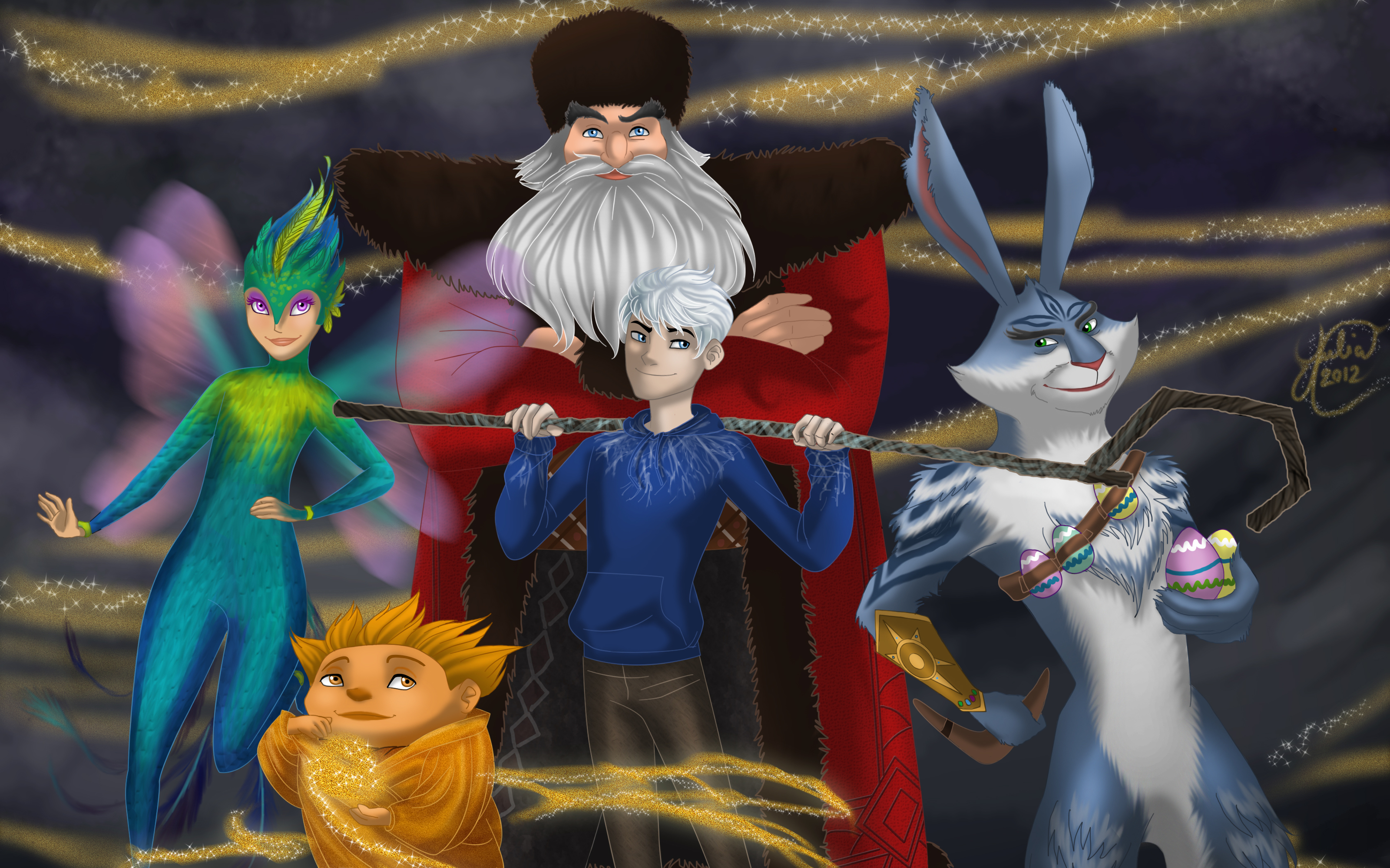 movie, rise of the guardians, e aster bunnymund, jack frost, north (rise of the guardians), tooth (rise of the guardians) Aesthetic wallpaper