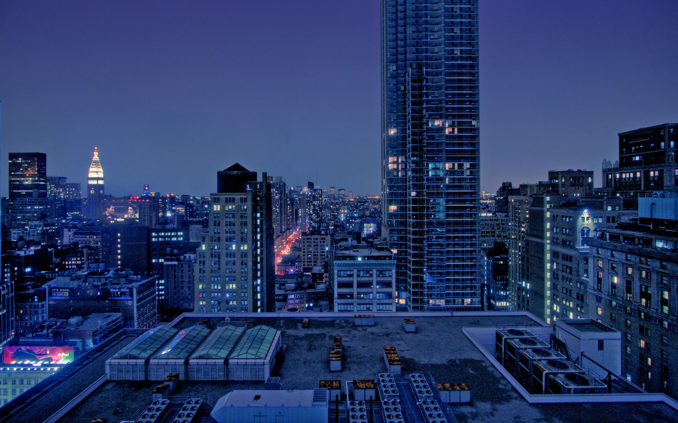 Ночной Нью Йорк вид с крыши