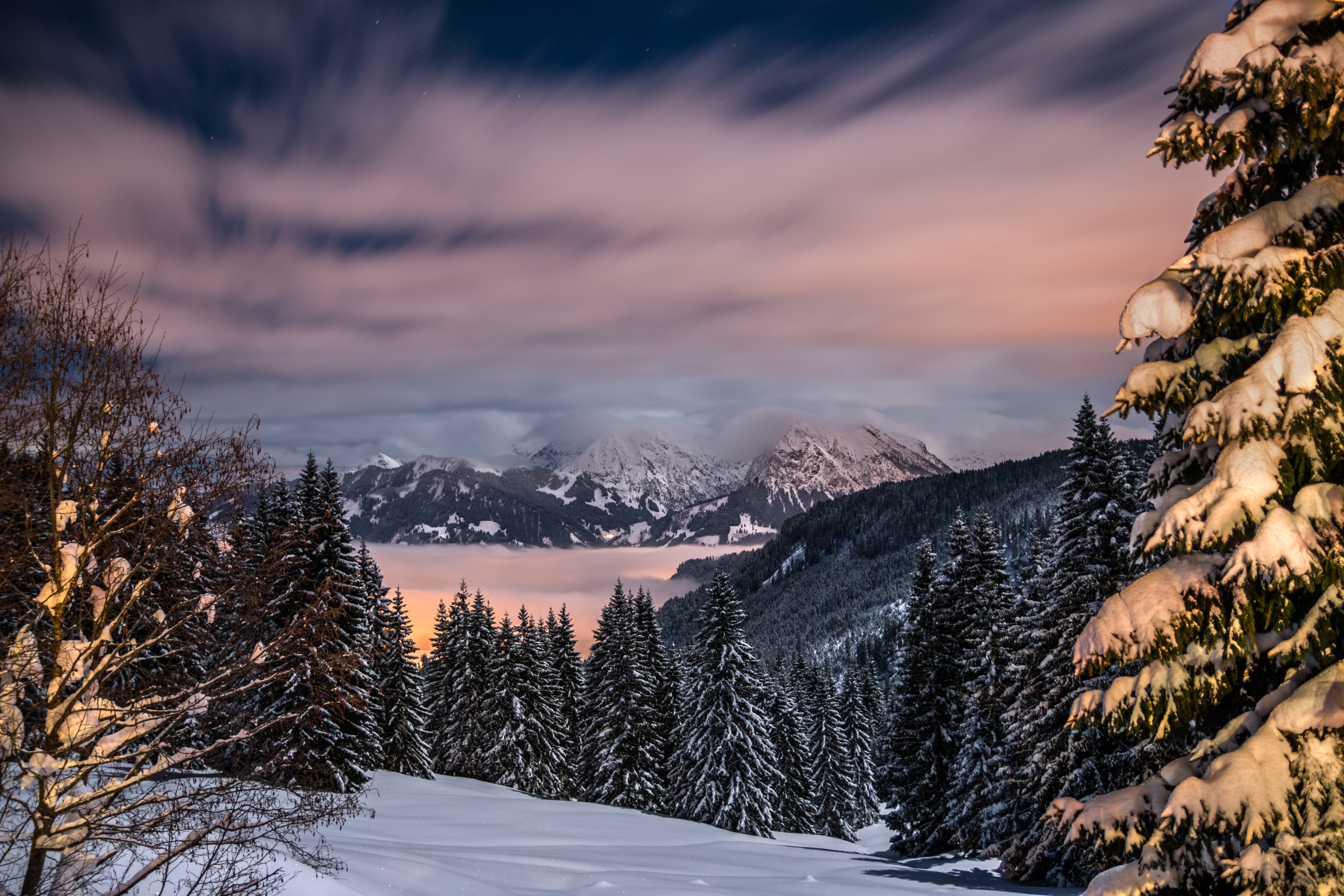 Free download wallpaper Trees, Bavaria, Mountains, Winter, Nature, Germany, Snow on your PC desktop