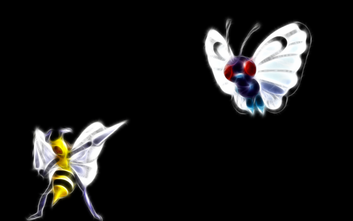 anime, pokémon, beedrill (pokémon), bug pokemon, butterfree (pokémon) mobile wallpaper