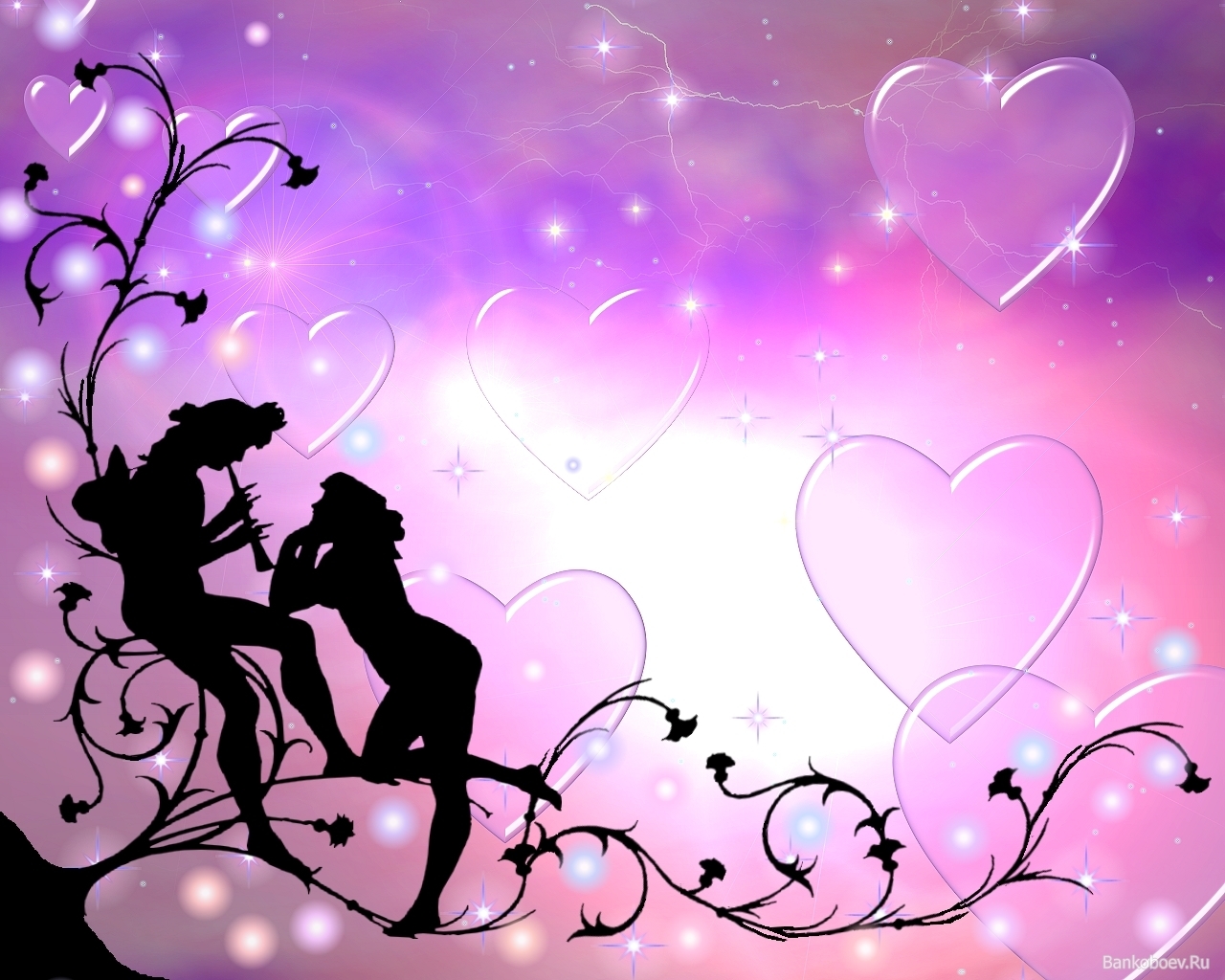 Download mobile wallpaper Violet, Pictures, Hearts, Music, Love for free.