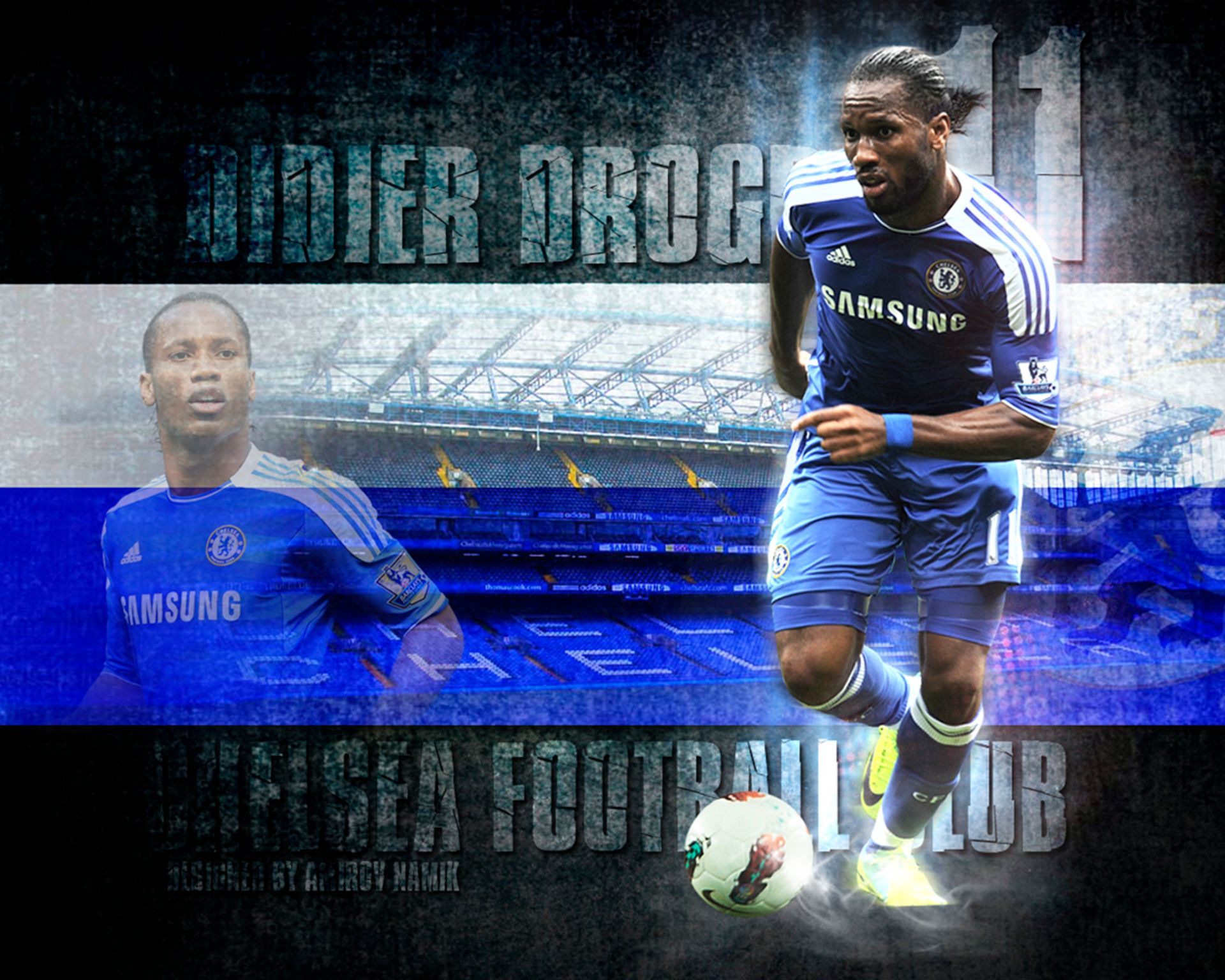 Download wallpaper chelsea, drogba, didier, didier drogba, section sports  in resolution 824x1464