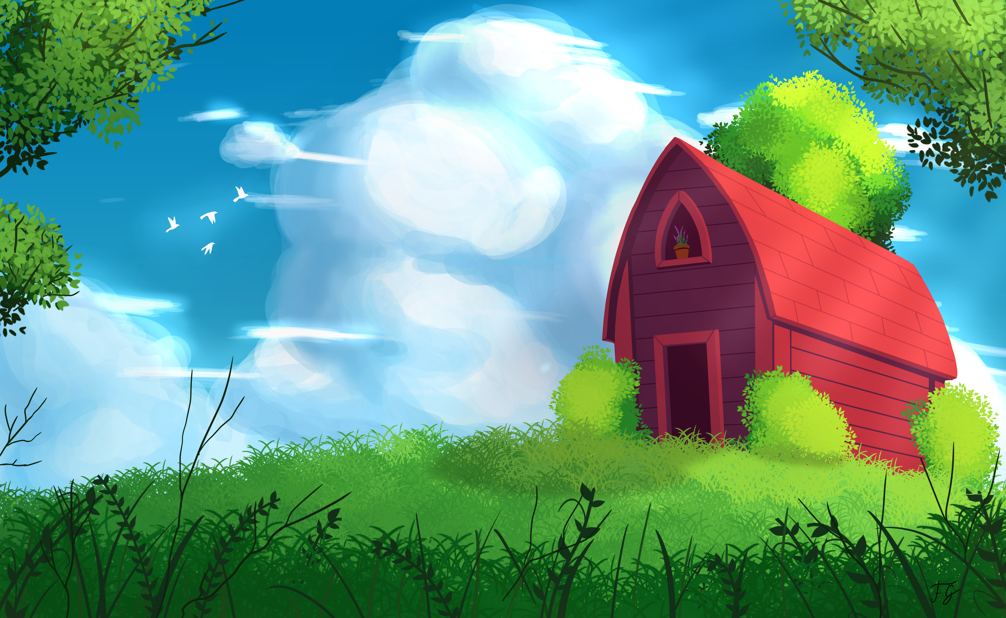 Арт домик с поляной