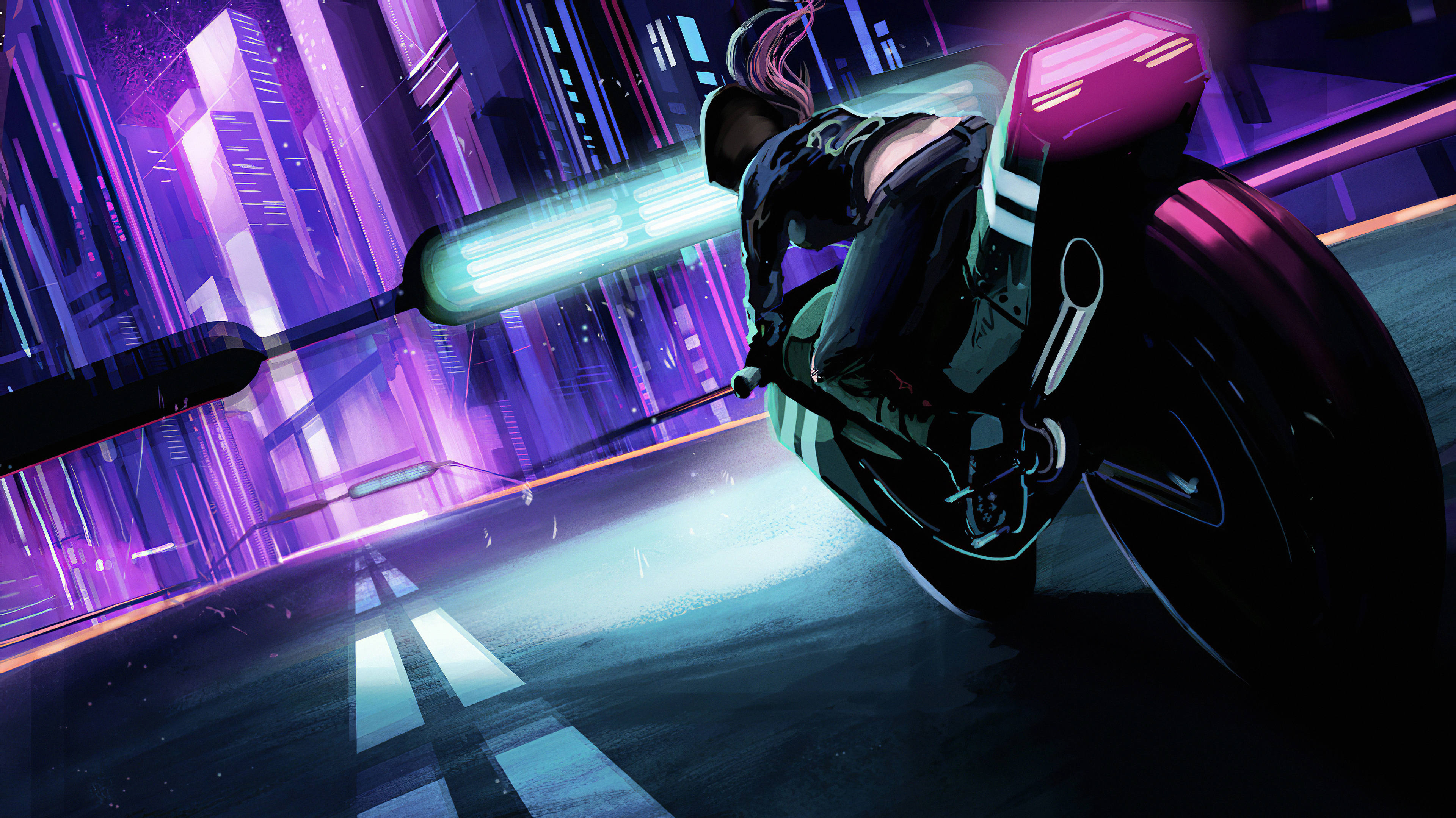 Download mobile wallpaper City, Motorcycle, Sci Fi, Futuristic, Vehicle for free.
