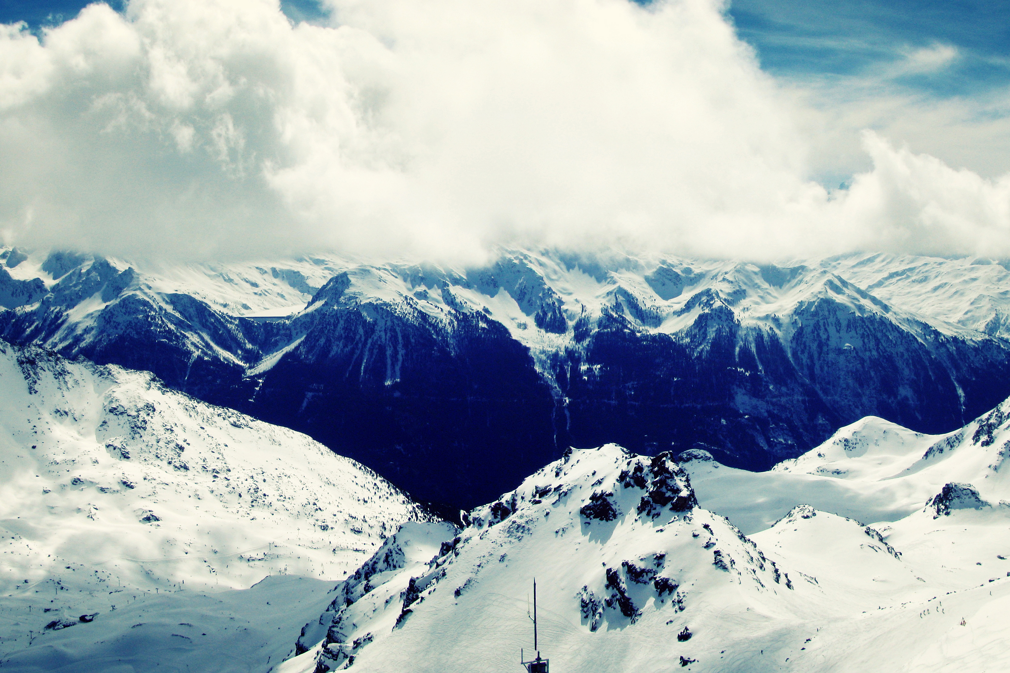 Скачать обои бесплатно Валь Торанс, Снег, Вершины, Природа, Франция, Горы картинка на рабочий стол ПК