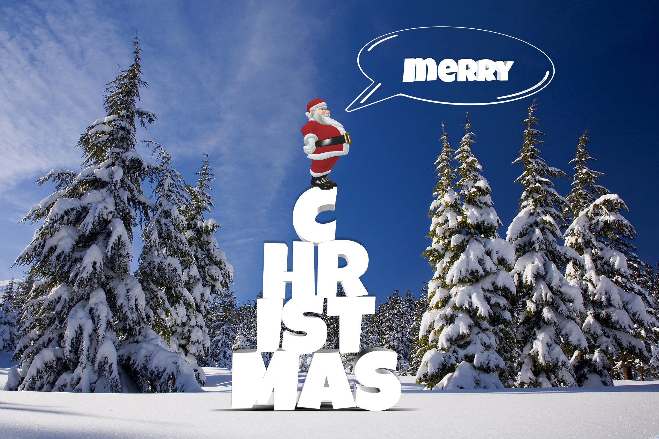 Desktop FHD holiday, christmas, merry christmas, santa claus, tree, winter