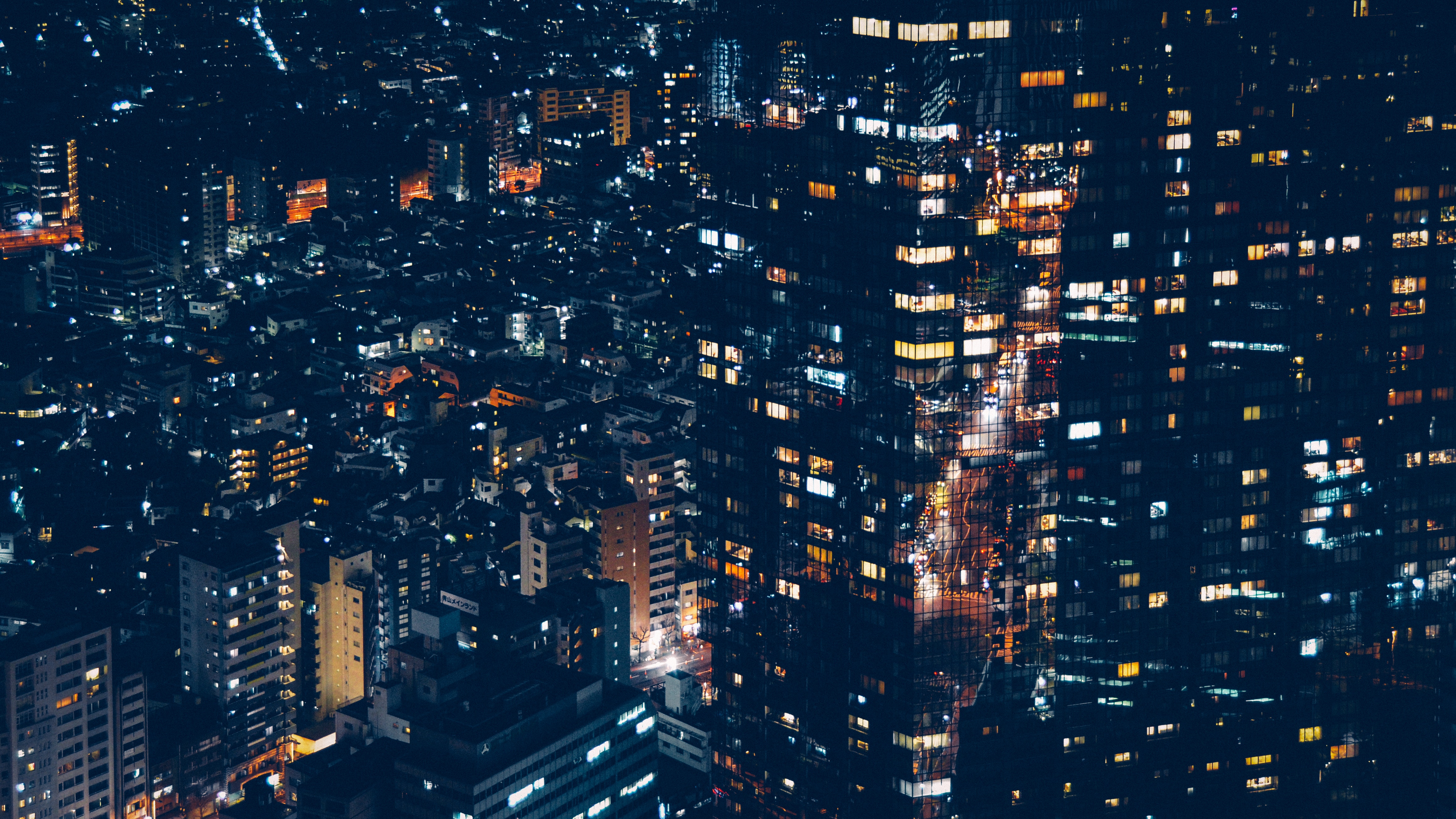 Laden Sie das Gebäude, Nächtliche Stadt, Lichter Der Stadt, Minato, Städte, Night City, City Lights, Japan-Bild kostenlos auf Ihren PC-Desktop herunter