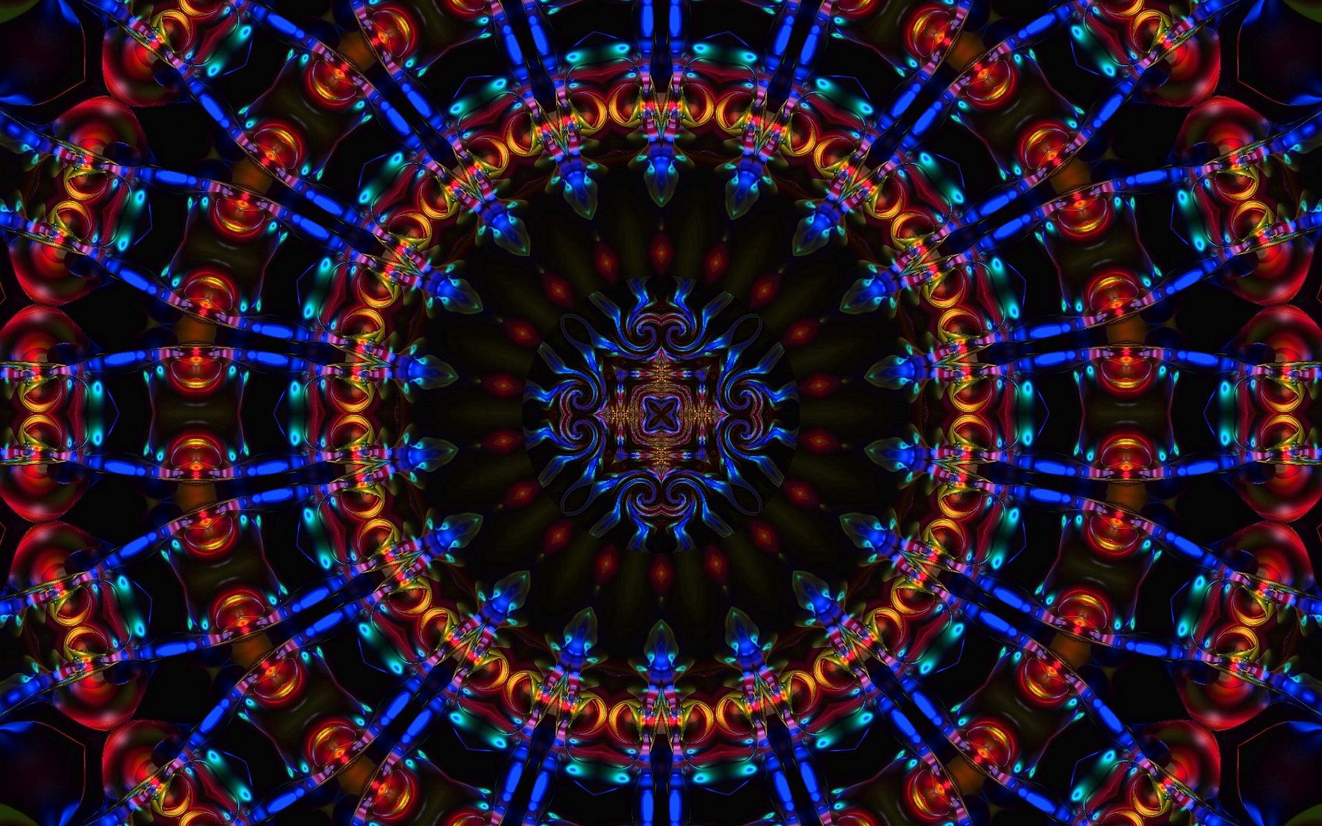 Download mobile wallpaper Rotation, Kaleidoscope, Patterns, Abstract, Dark for free.