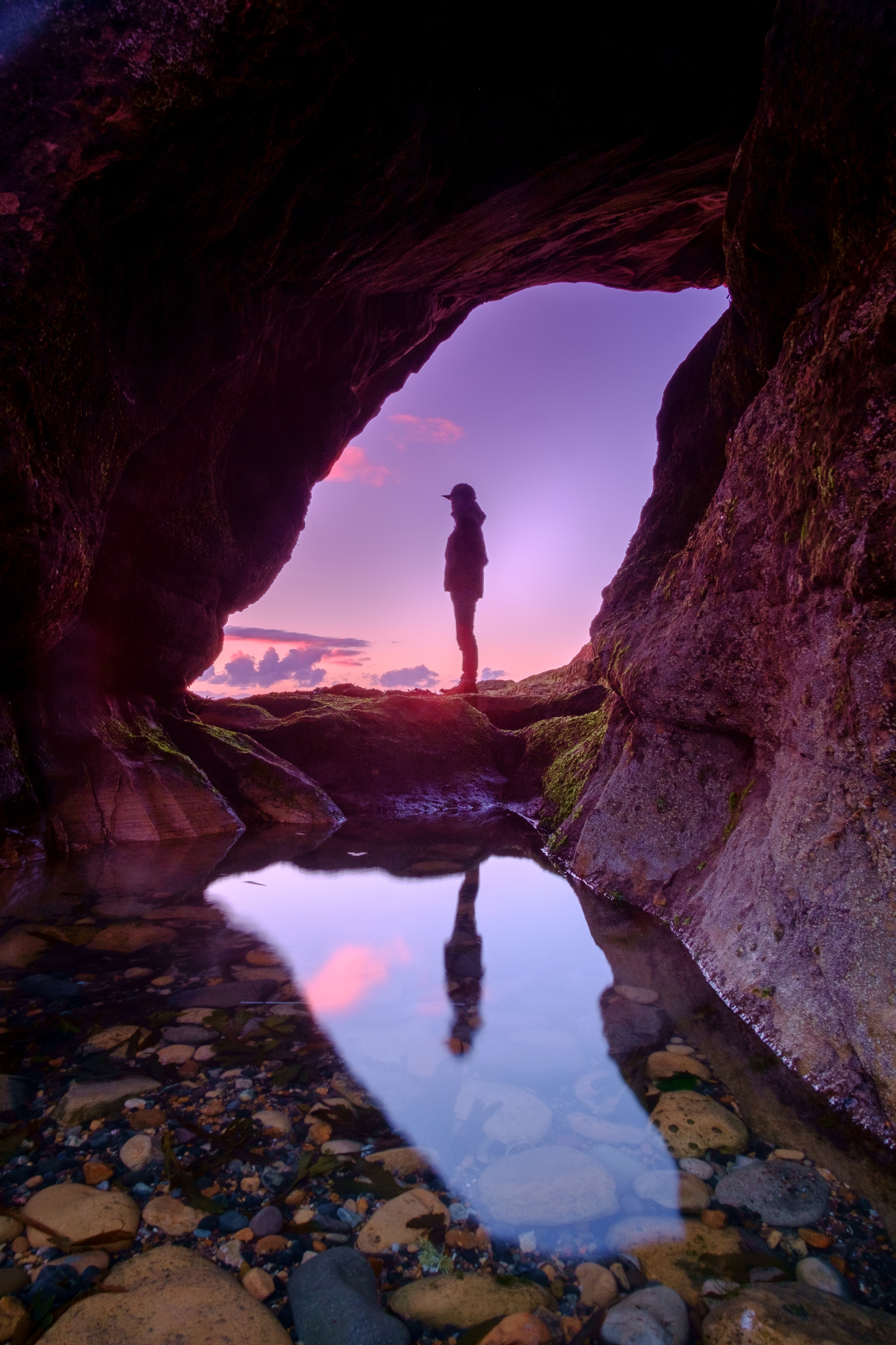 81067 télécharger l'image nature, eau, noyaux, réflexion, silhouette, la grotte, grotte - fonds d'écran et économiseurs d'écran gratuits