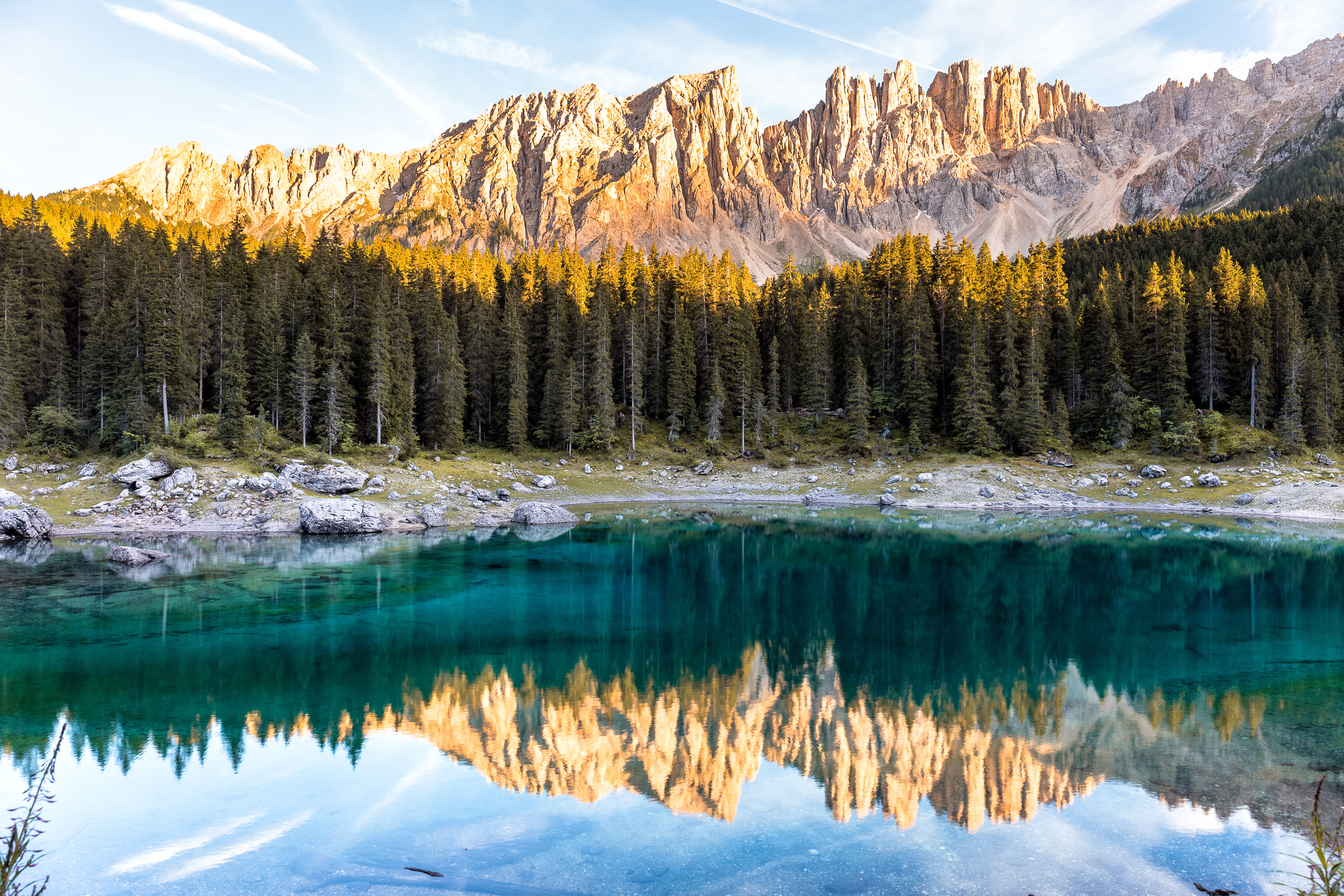 Free download wallpaper Trees, Lake, Reflection, Nature, Mountains, Italy, Landscape on your PC desktop
