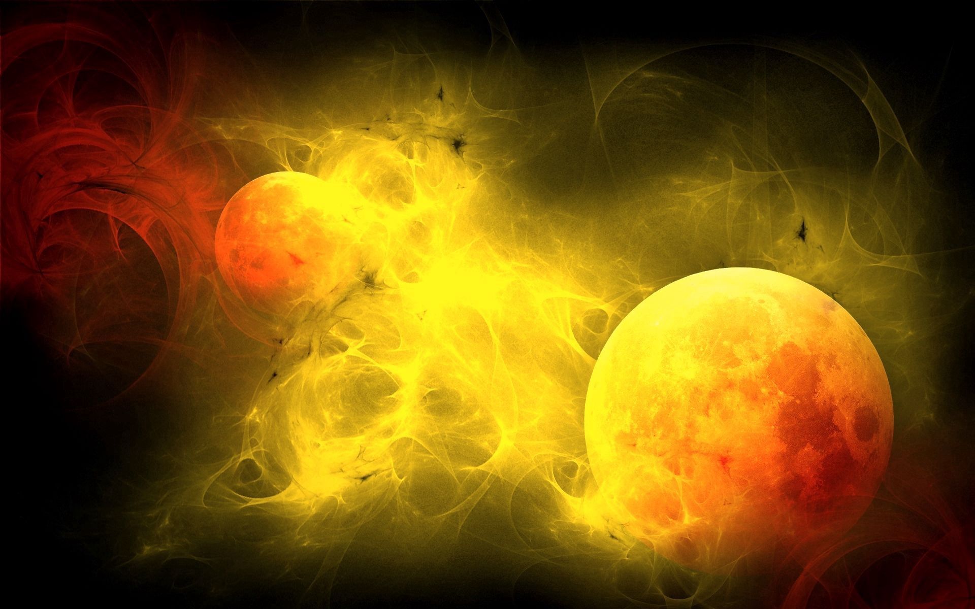 Free download wallpaper Abstract, Spots, Stains, Background, Fire, Planet on your PC desktop