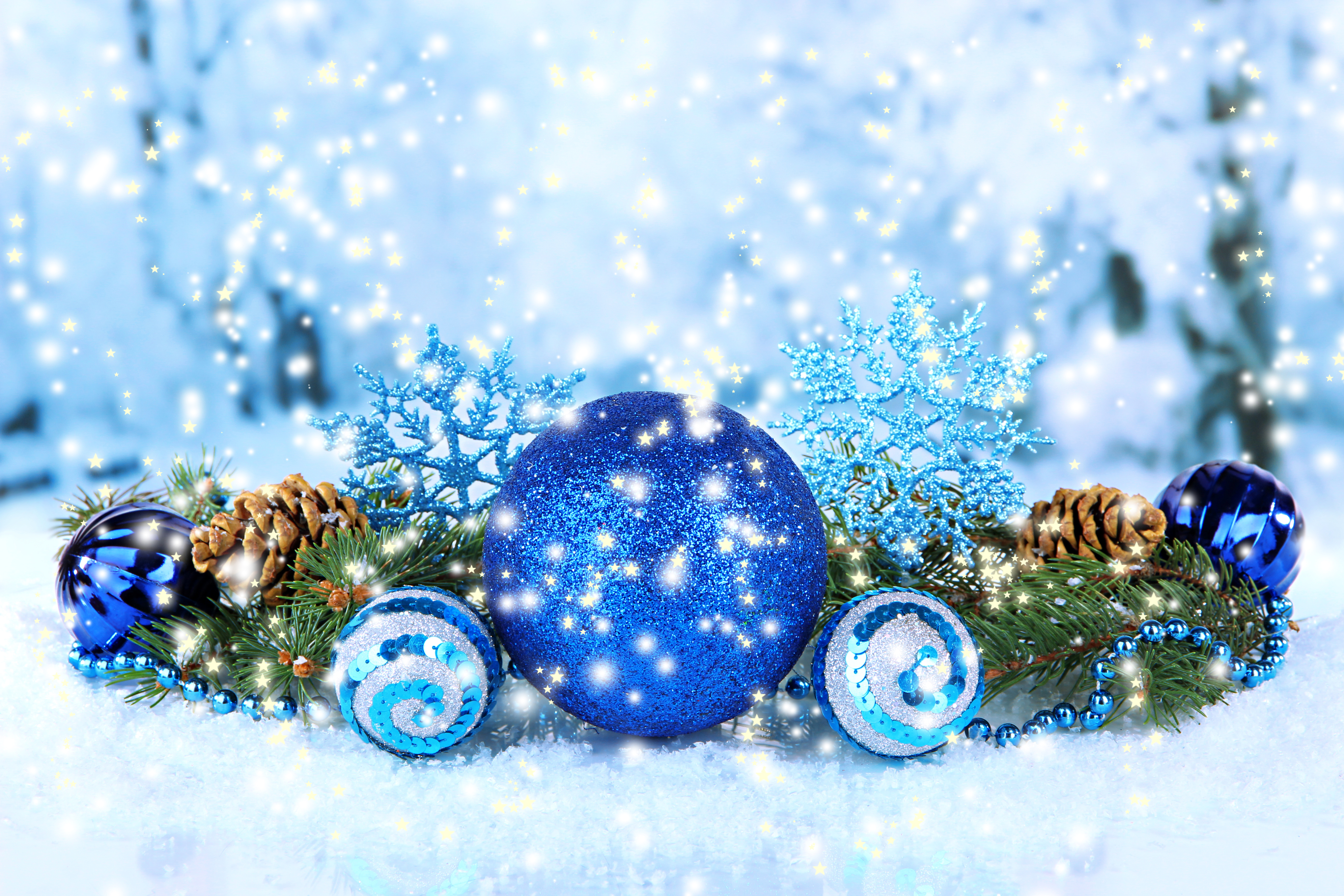 803099 descargar fondo de pantalla día festivo, navidad, azul, adornos de navidad, decoración, nevada: protectores de pantalla e imágenes gratis