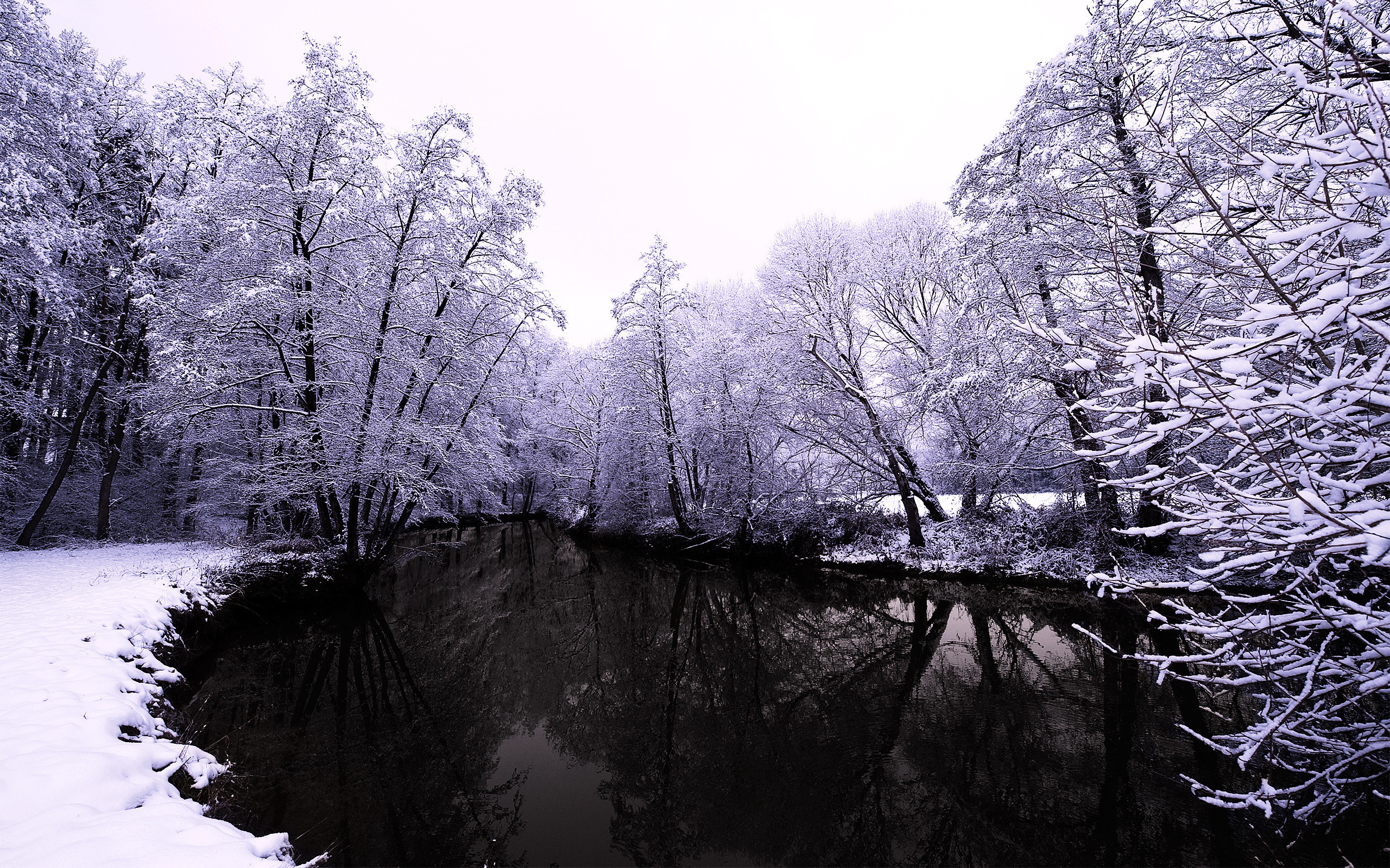 Download mobile wallpaper Winter, Snow, Landscape, Lakes, Nature for free.