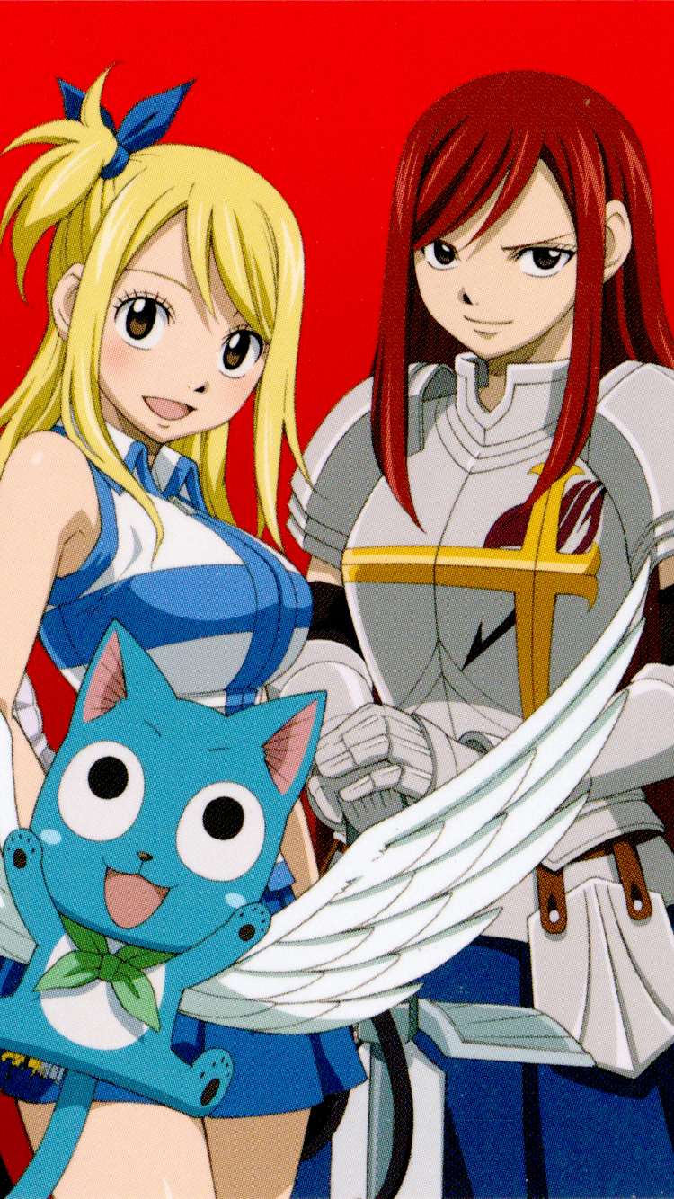 Anime Fairy Tail Natsu Dragneel Y Erza Scarlet Hug Luz Noctu