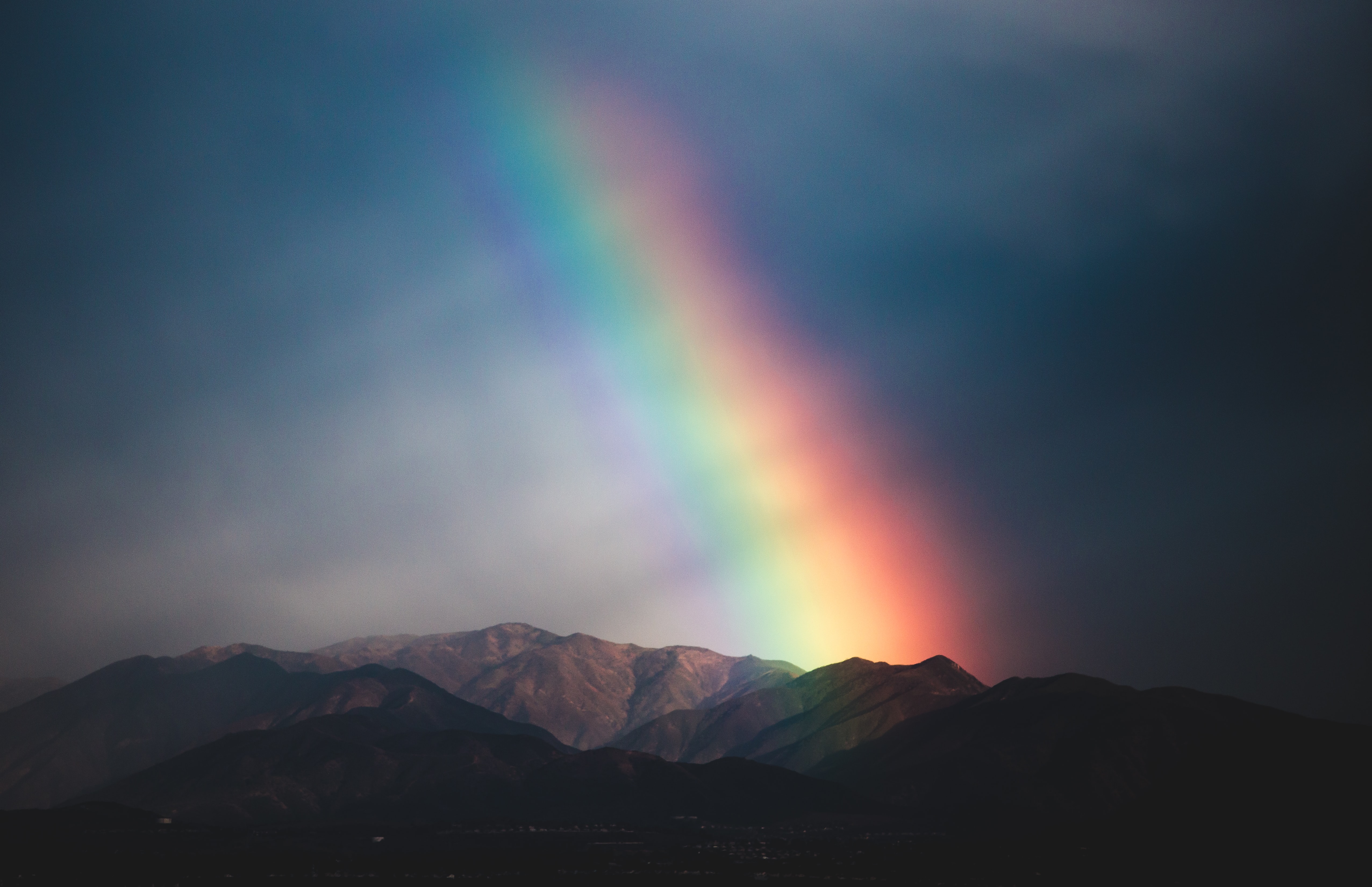 dusk, rainbow, nature, mountains, twilight wallpapers for tablet