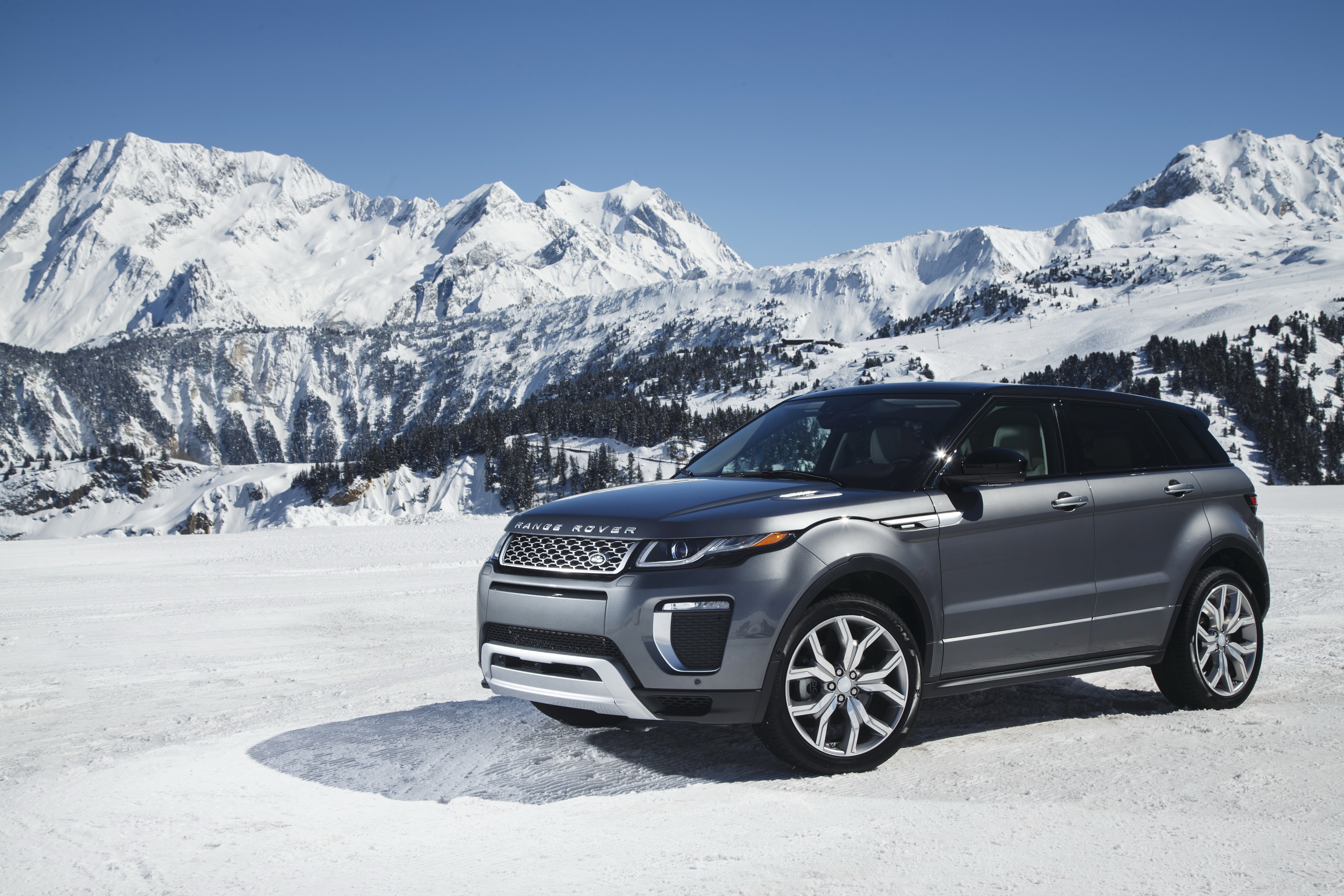 range rover, cars, land rover, snow, side view