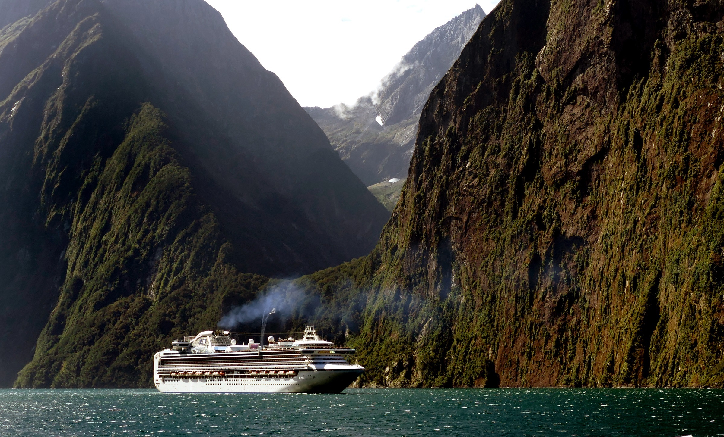 nature, new zealand, ocean, vessel, cruise ship wallpaper for mobile