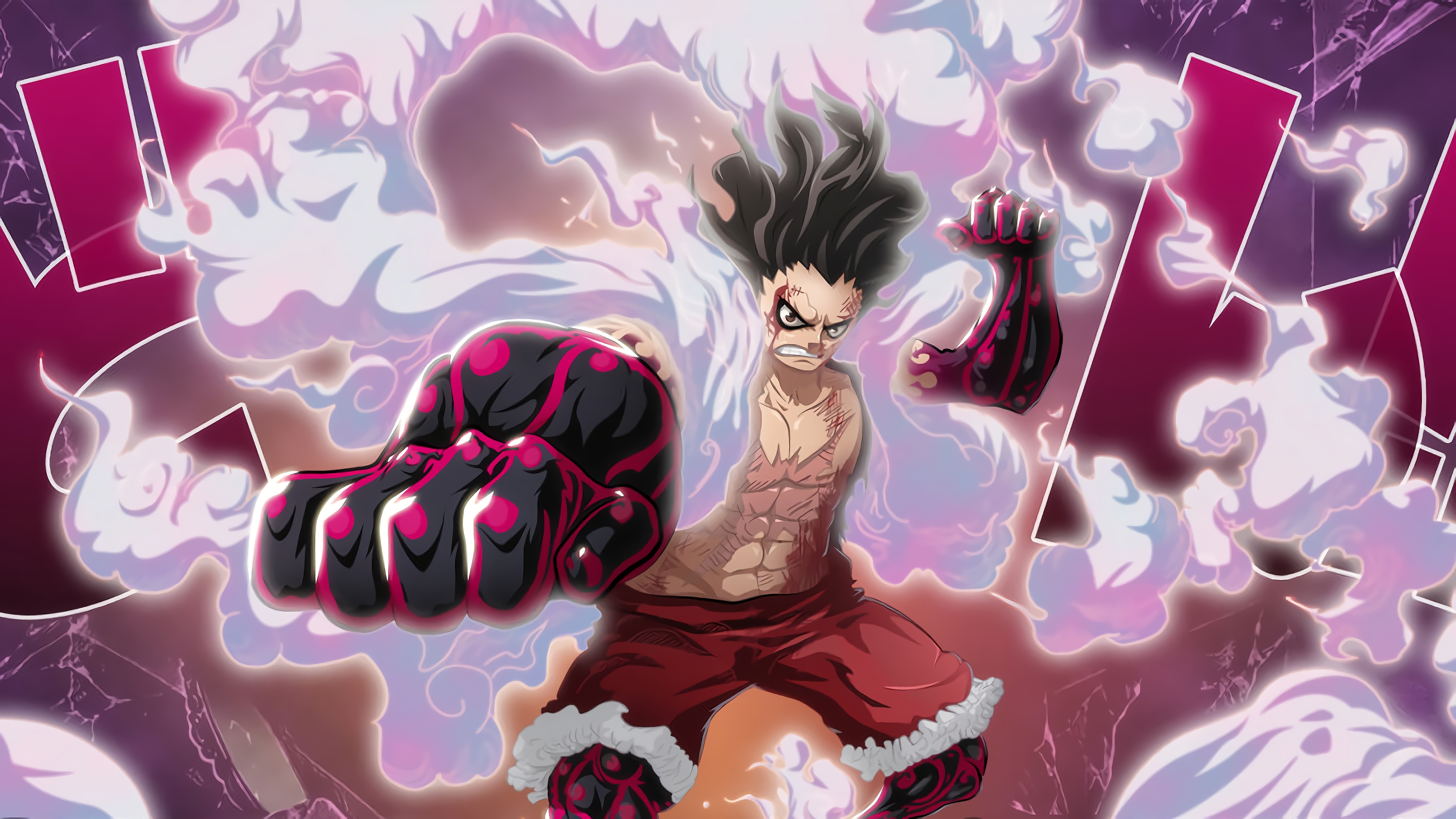 gear fourth, monkey d luffy, one piece, anime, angry HD wallpaper