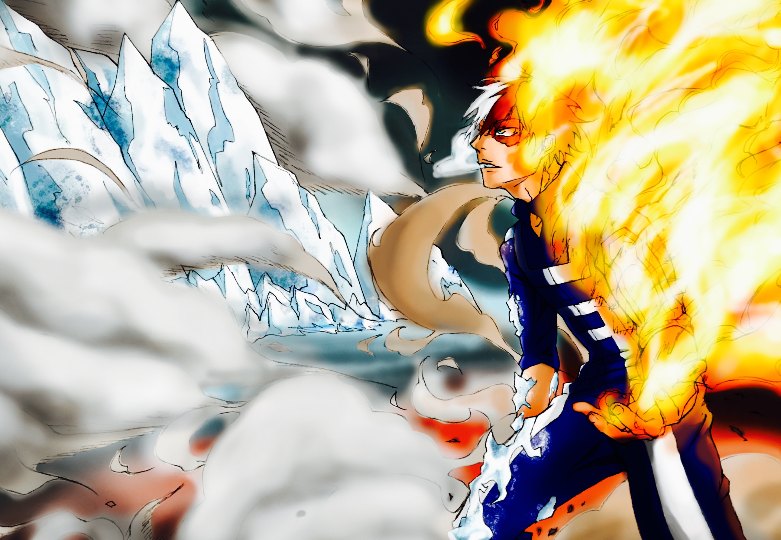 fire and ice  Other  Anime Background Wallpapers on Desktop Nexus Image  2319476