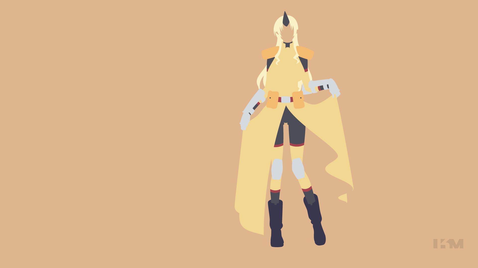 Free download wallpaper Anime, Boots, Blonde, Glove, Dress, Horns, Yellow Dress, Minimalist, Monster Musume, Everyday Life With Monster Girls, Tionishia (Monster Musume) on your PC desktop