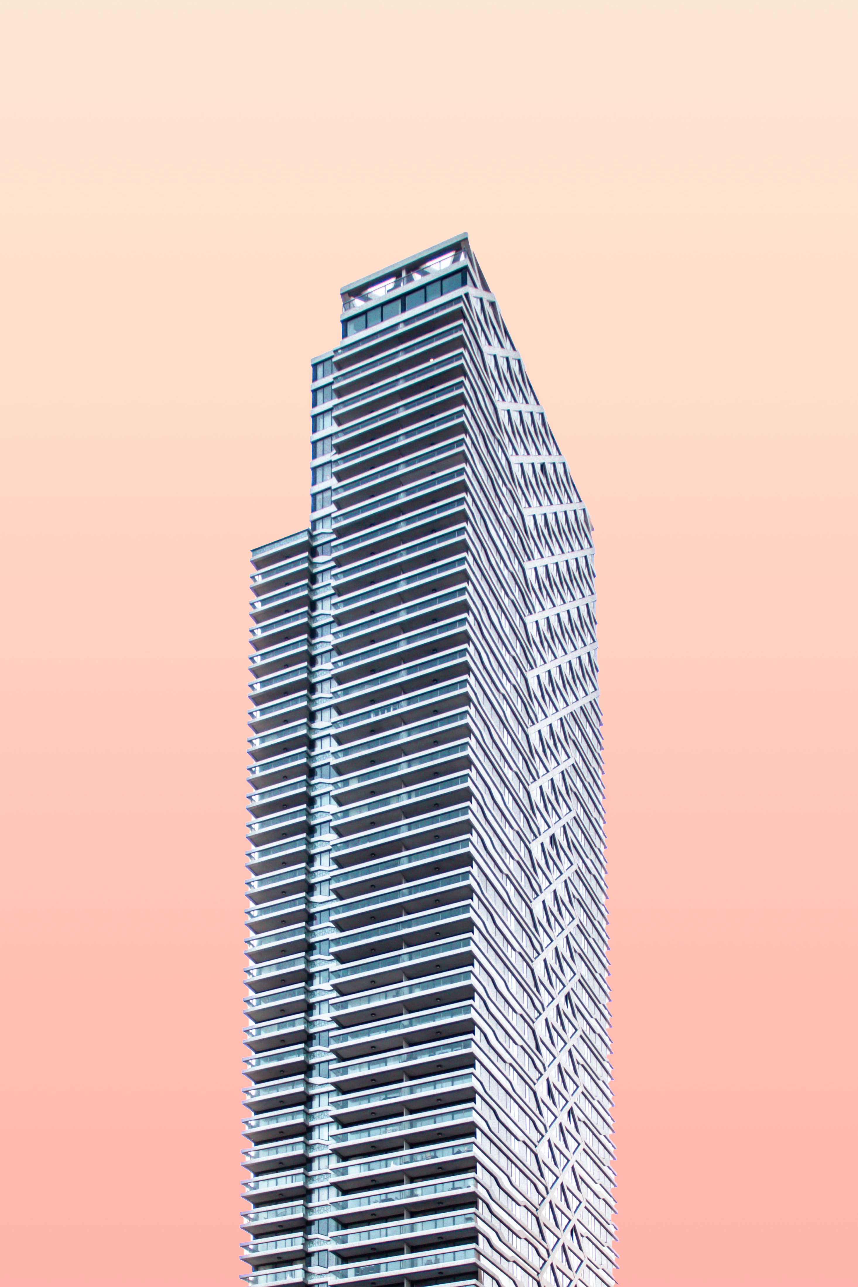 building, minimalism, facade, pink background 2160p