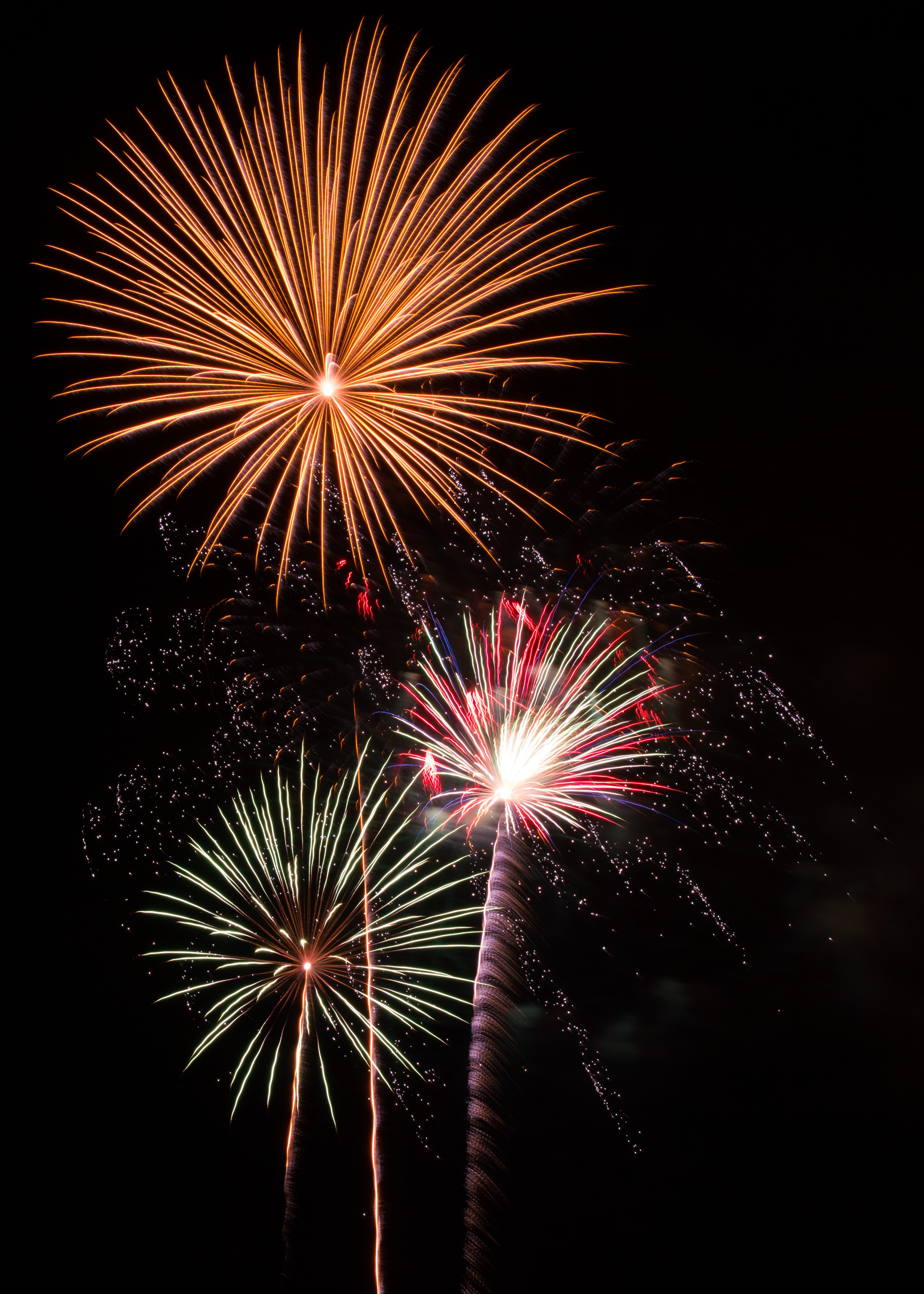 Mobile wallpaper lights, fireworks, firework, holidays, explosions, sparks, holiday