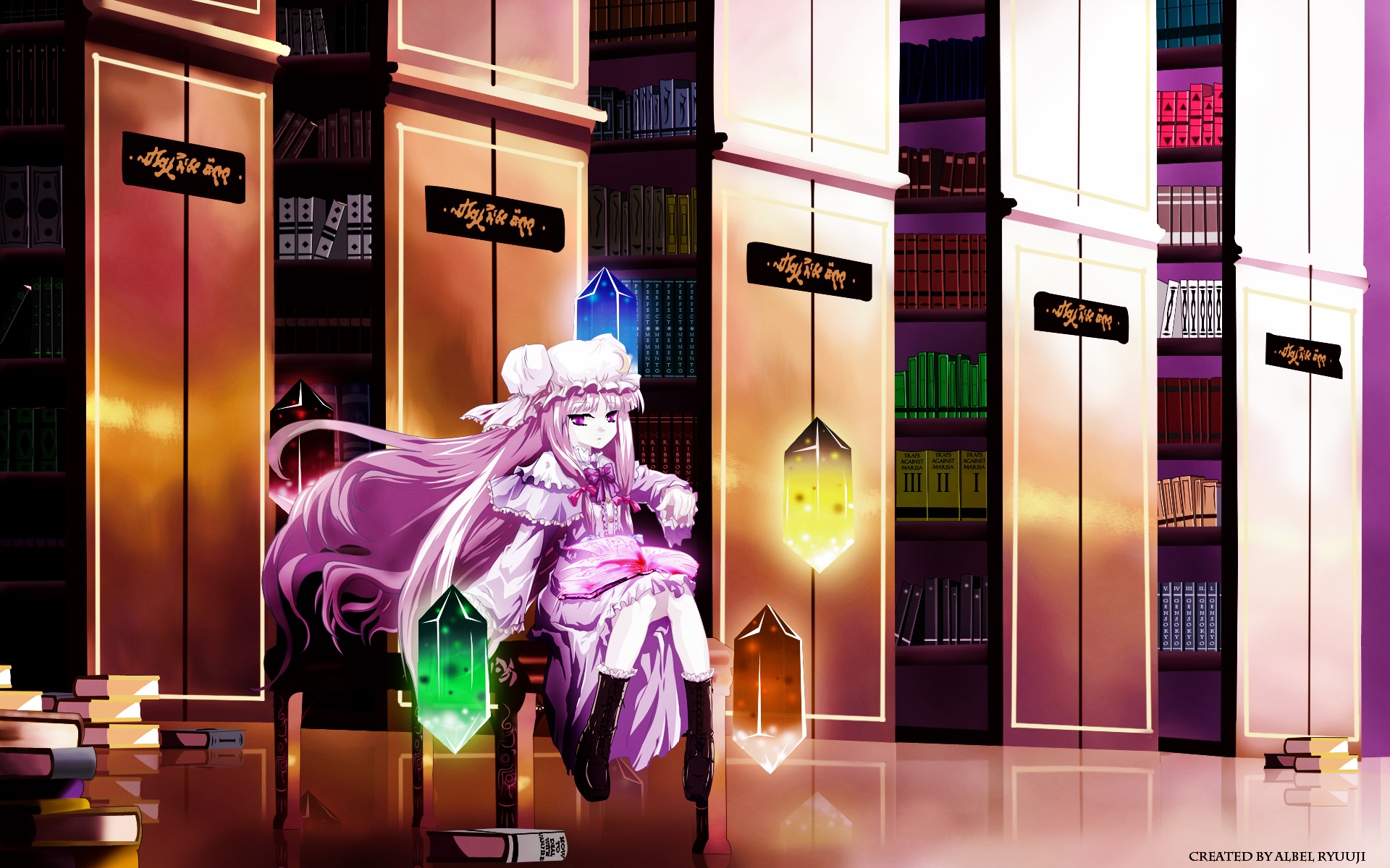 anime, touhou, patchouli knowledge High Definition image