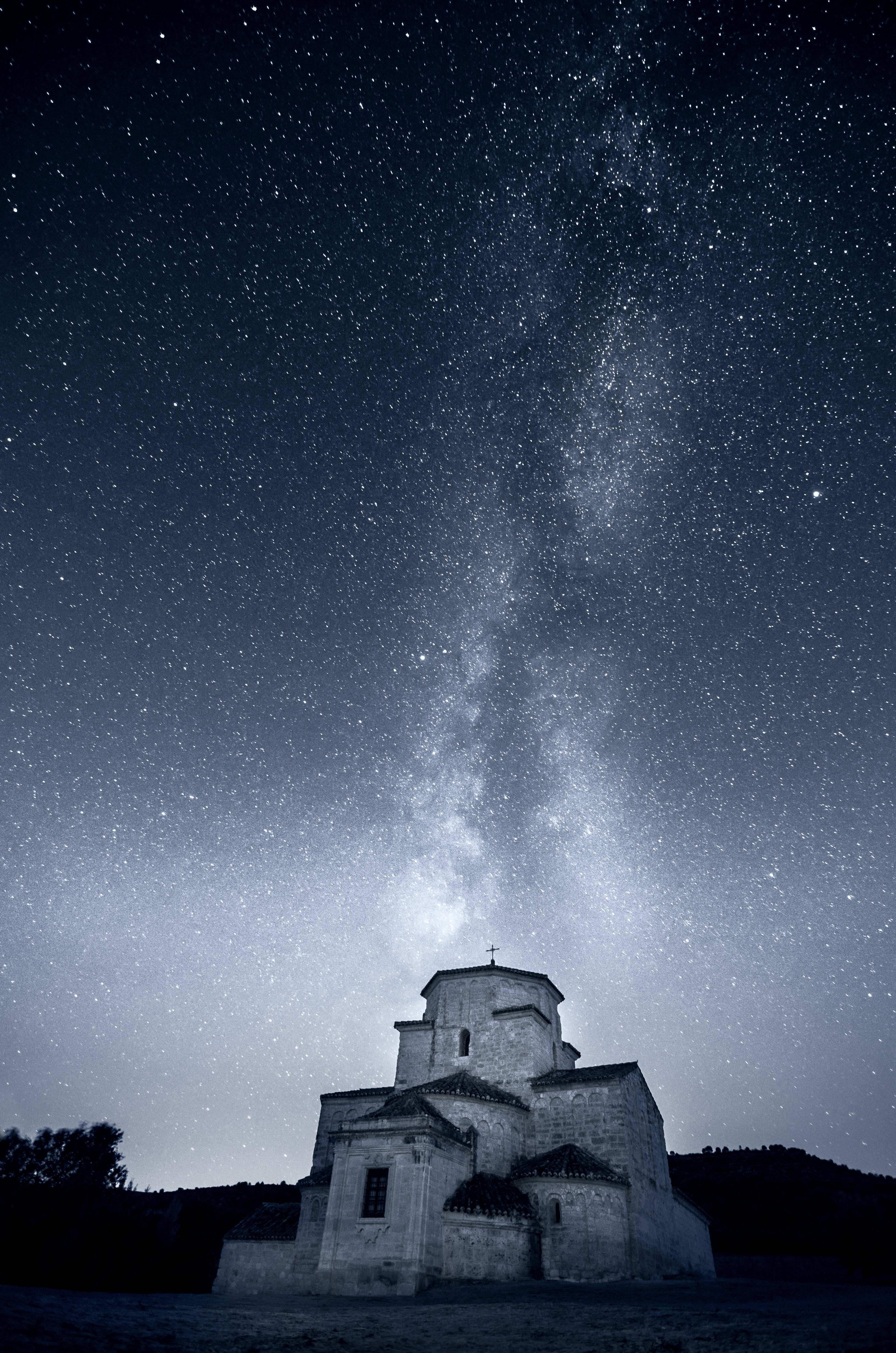 church, nature, night, starry sky, milky way High Definition image