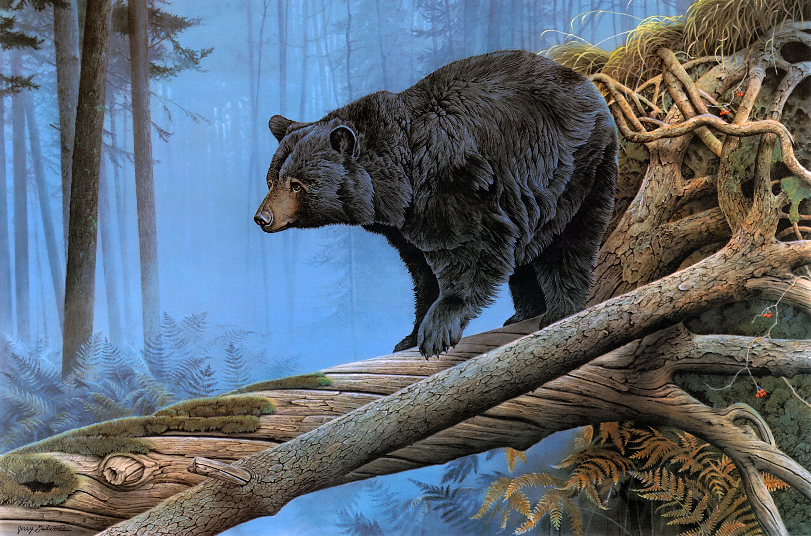 Download mobile wallpaper Bears, Bear, Animal, Painting for free.