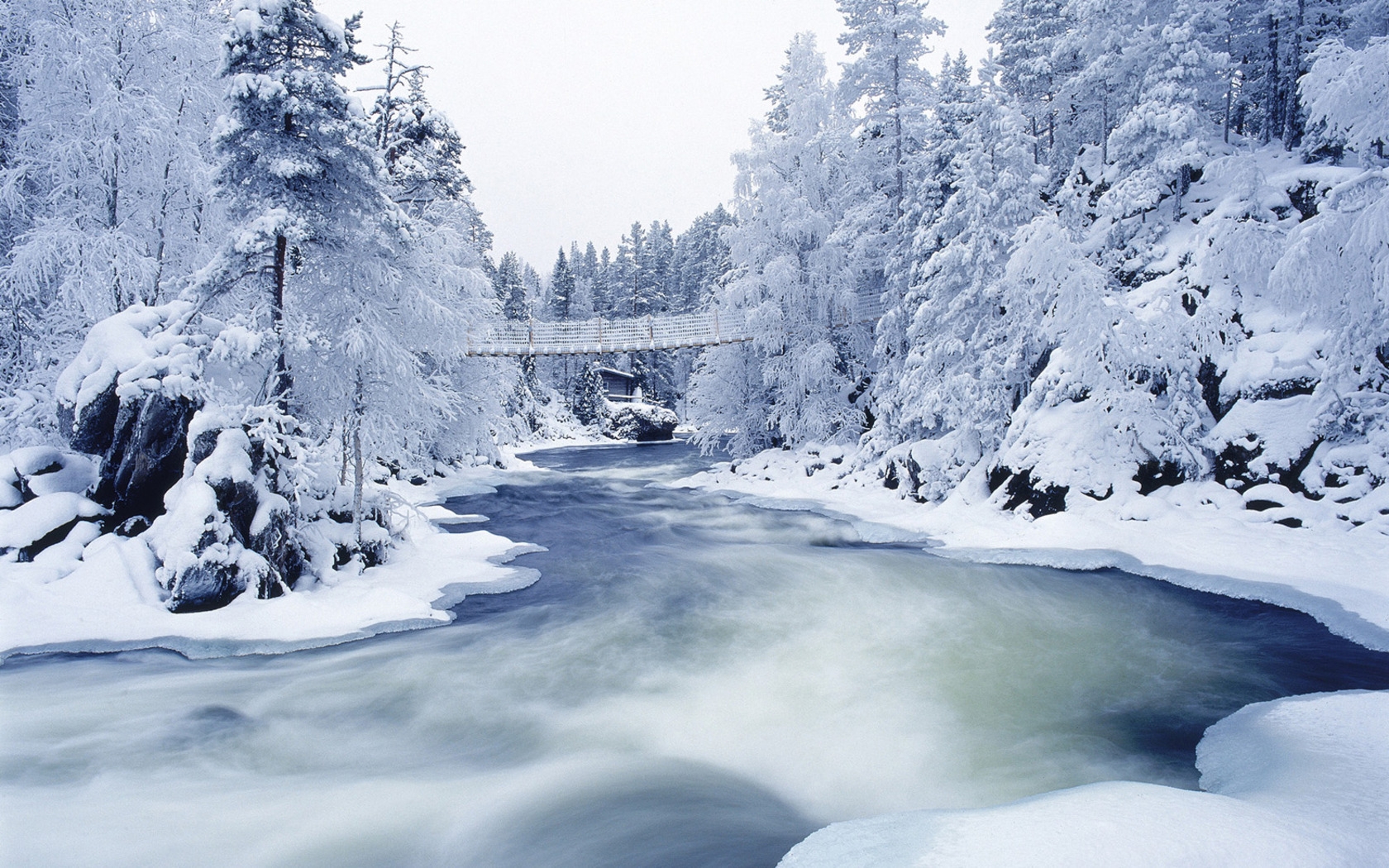 Download mobile wallpaper Landscape, Winter, Rivers for free.
